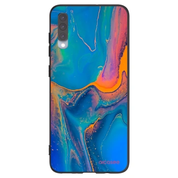 Picasee silikonowe czarne etui na Samsung Galaxy A70 A705F - Rainbow