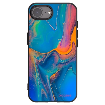 Picasee silikonowe czarne etui na Apple iPhone 17e - Rainbow