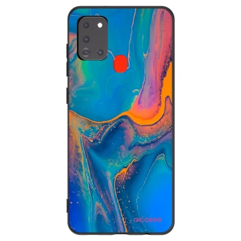 Picasee silikonowe czarne etui na Samsung Galaxy A21s - Rainbow
