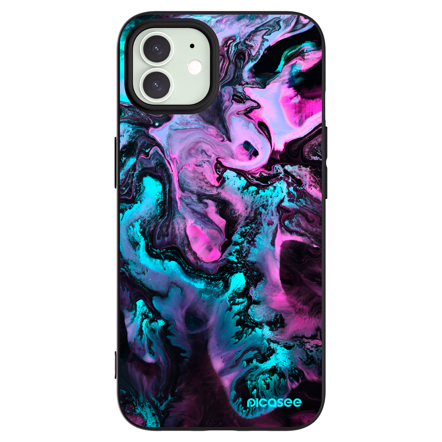 Picasee silikonowe czarne etui na Apple iPhone 12 - Lean