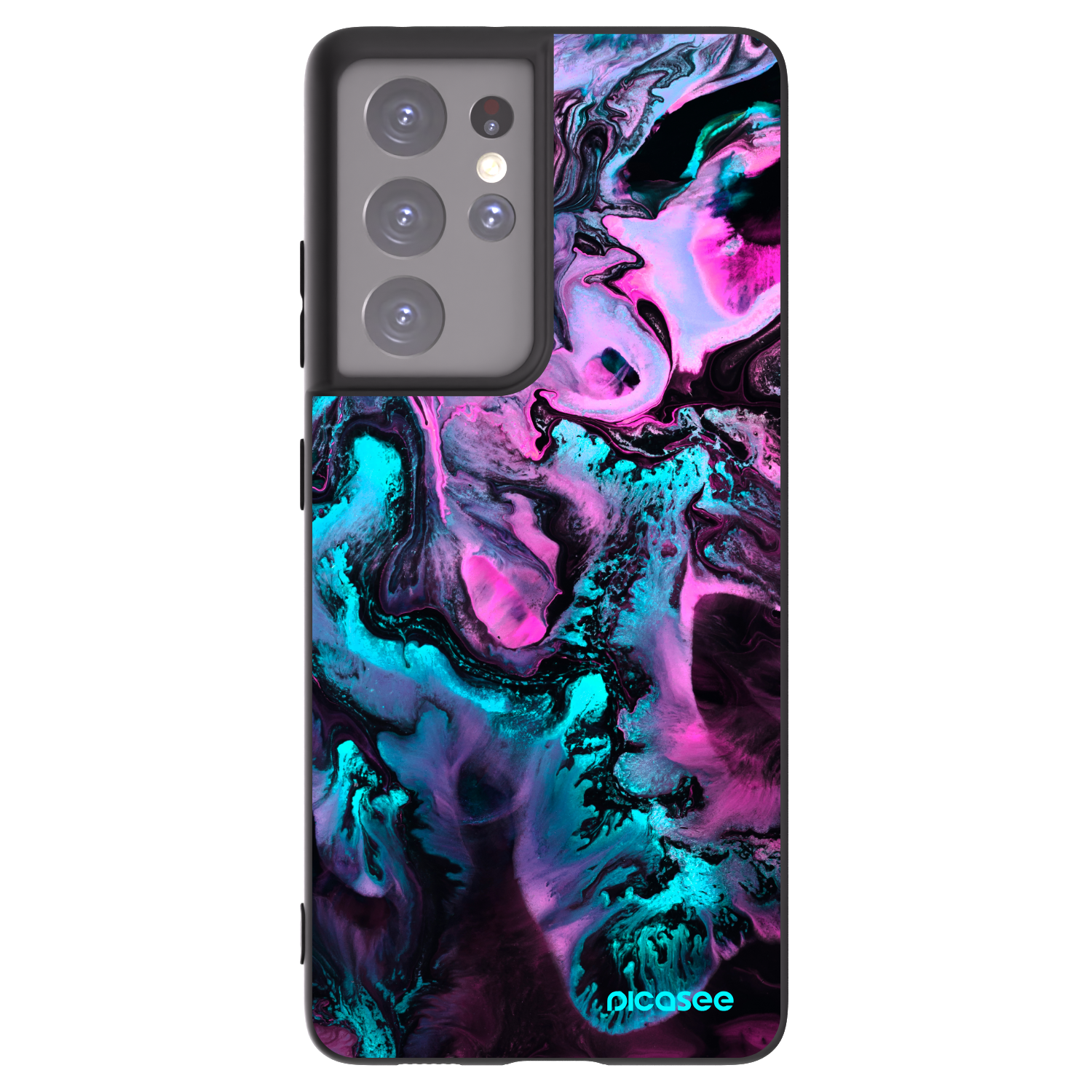 Picasee silikonowe czarne etui na Samsung Galaxy S21 Ultra 5G G998B - Lean