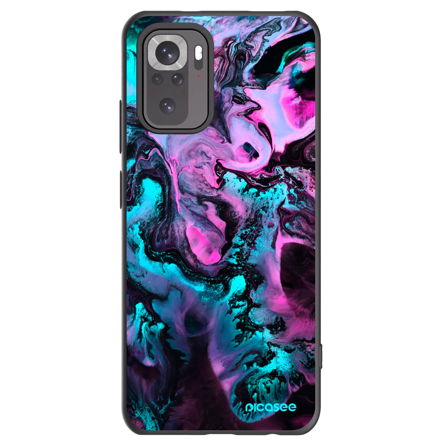 Picasee silikonowe czarne etui na Xiaomi Redmi Note 10 - Lean
