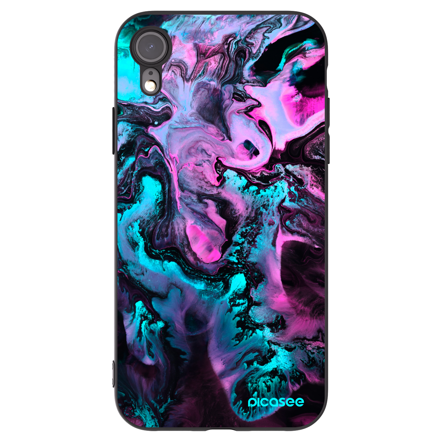 Picasee silikonowe czarne etui na Apple iPhone XR - Lean