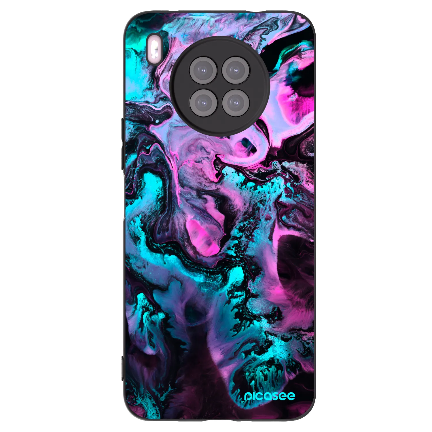 Picasee silikonowe czarne etui na Huawei Nova 8i - Lean