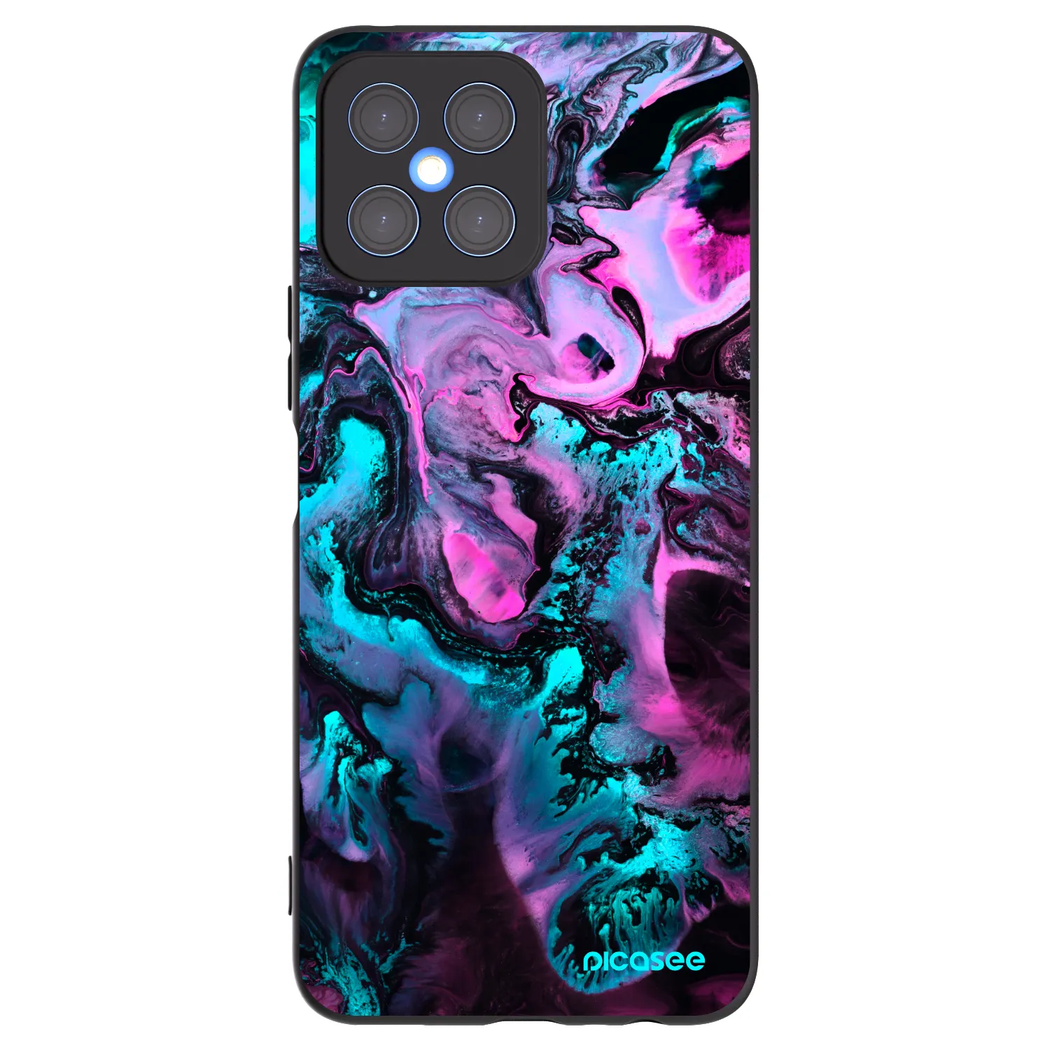 Picasee silikonowe czarne etui na Honor X8 4G - Lean