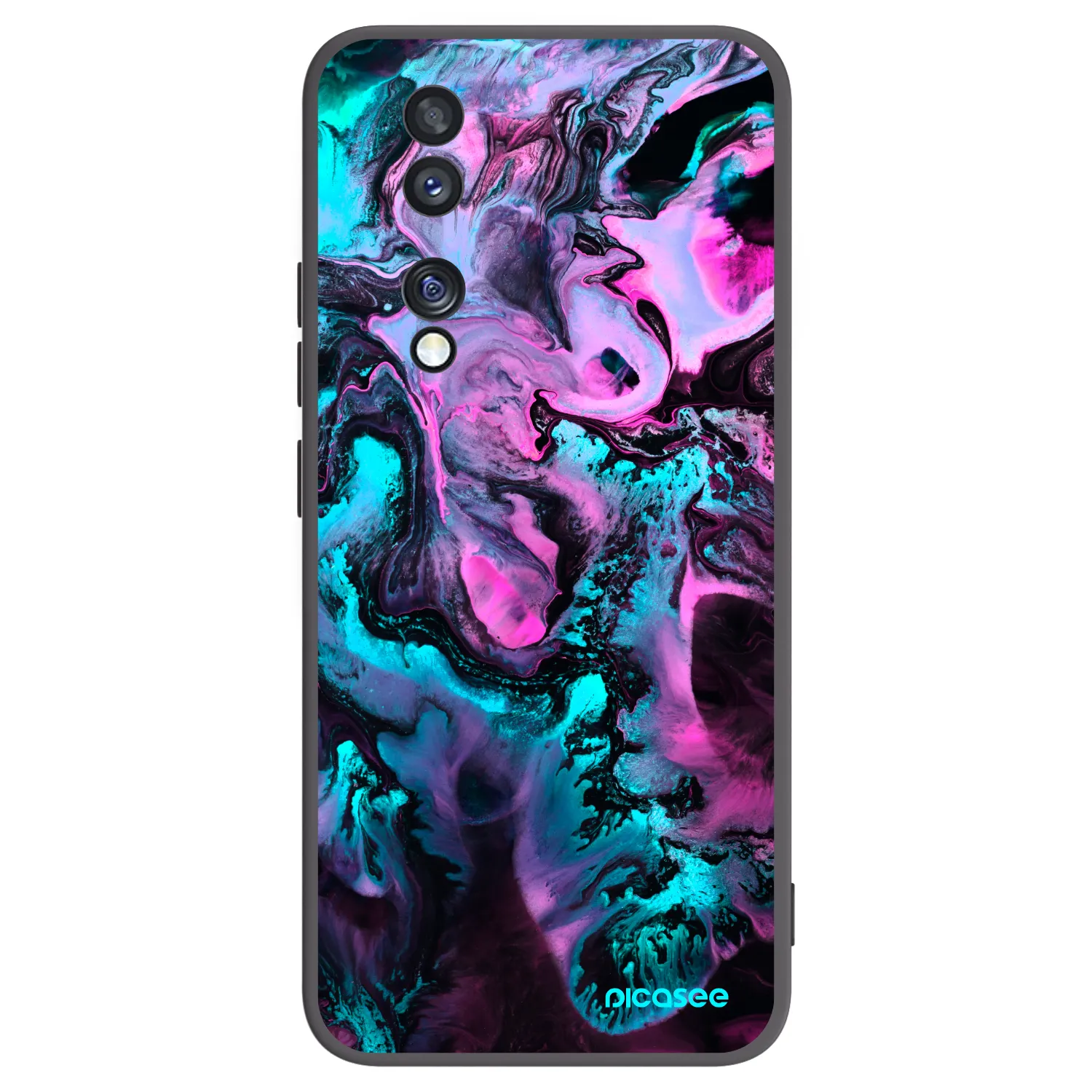 Picasee silikonowe czarne etui na Honor 70 - Lean