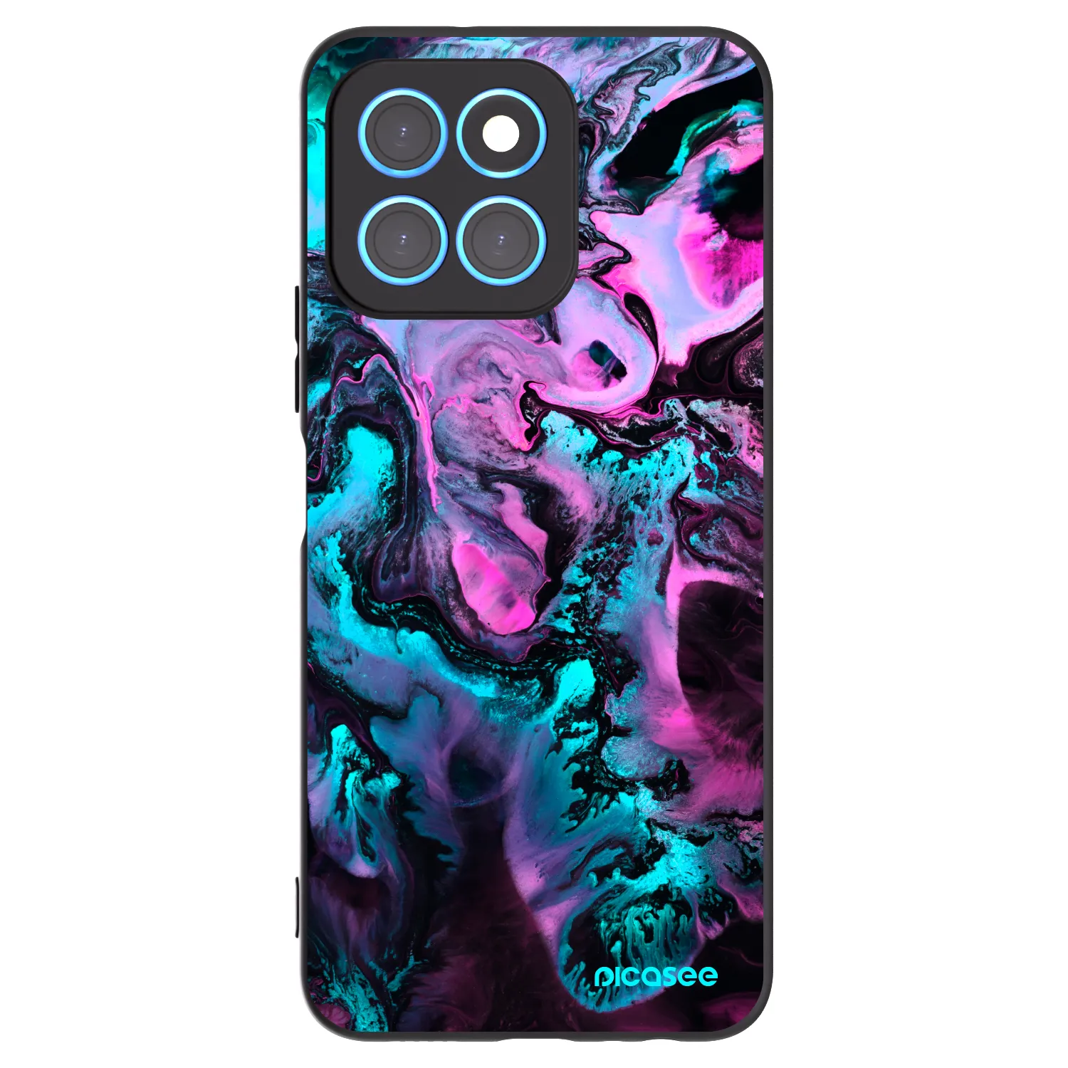 Picasee silikonowe czarne etui na Honor X8 5G - Lean