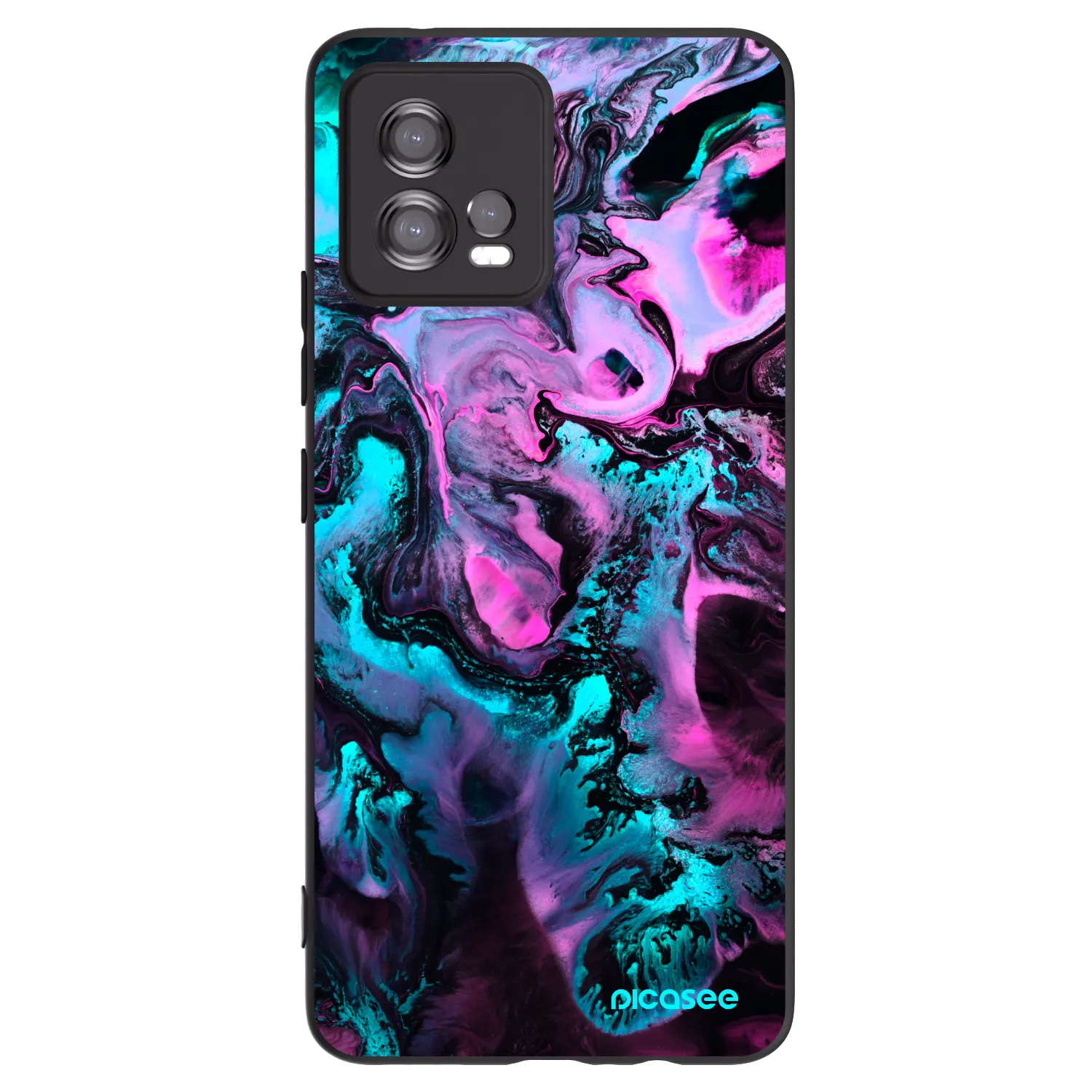 Picasee silikonowe czarne etui na Motorola Moto G72 - Lean