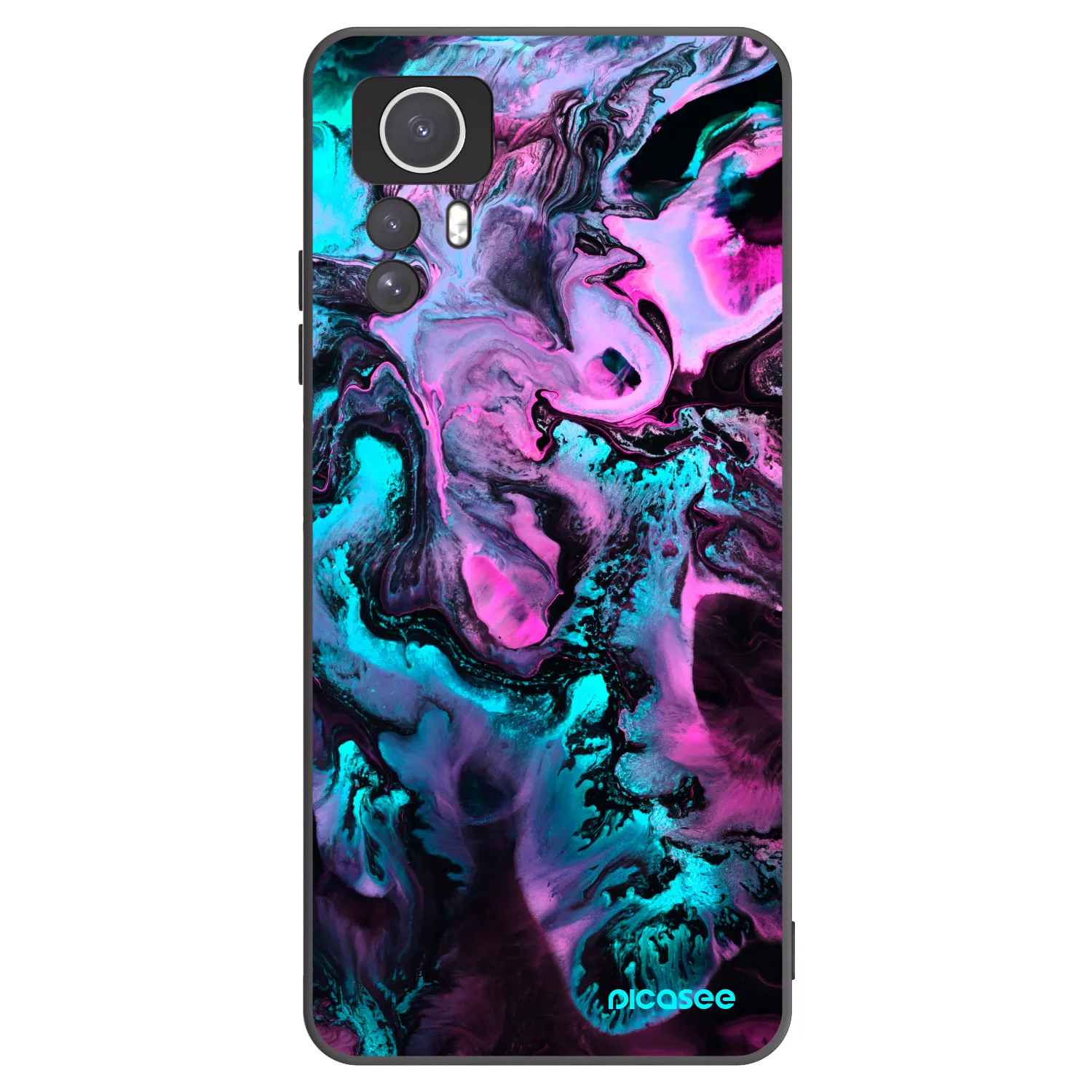Picasee silikonowe czarne etui na Xiaomi Redmi Note 12S - Lean