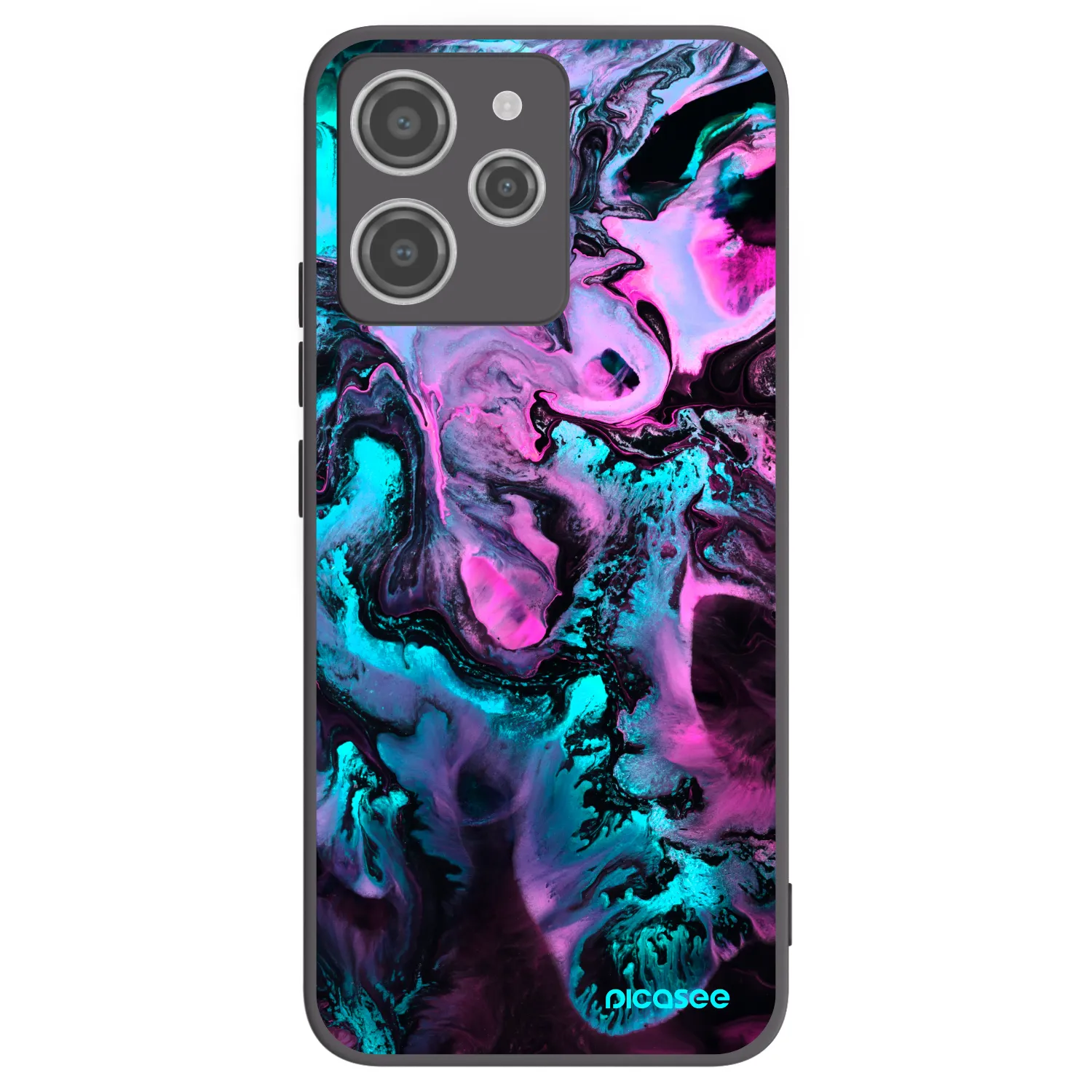 Picasee silikonowe czarne etui na Xiaomi Redmi 12 4G - Lean