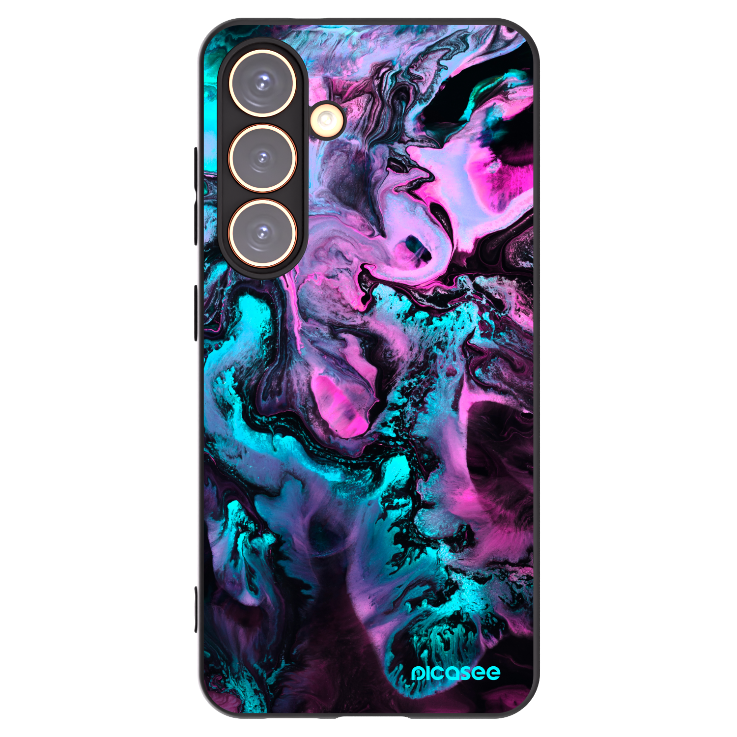 Picasee silikonowe czarne etui na Samsung Galaxy S24 S921B 5G - Lean