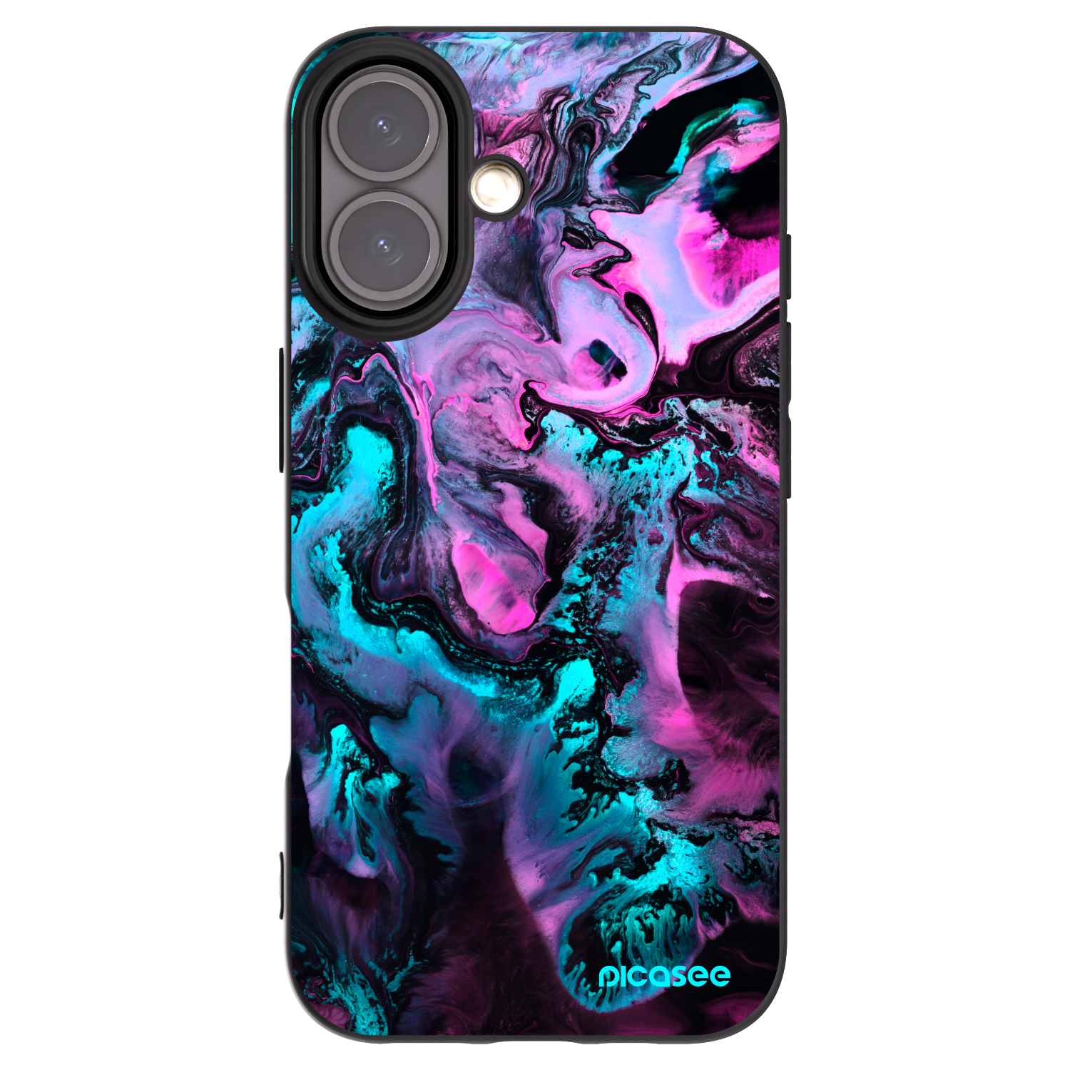 Picasee silikonowe czarne etui na Apple iPhone 16 - Lean