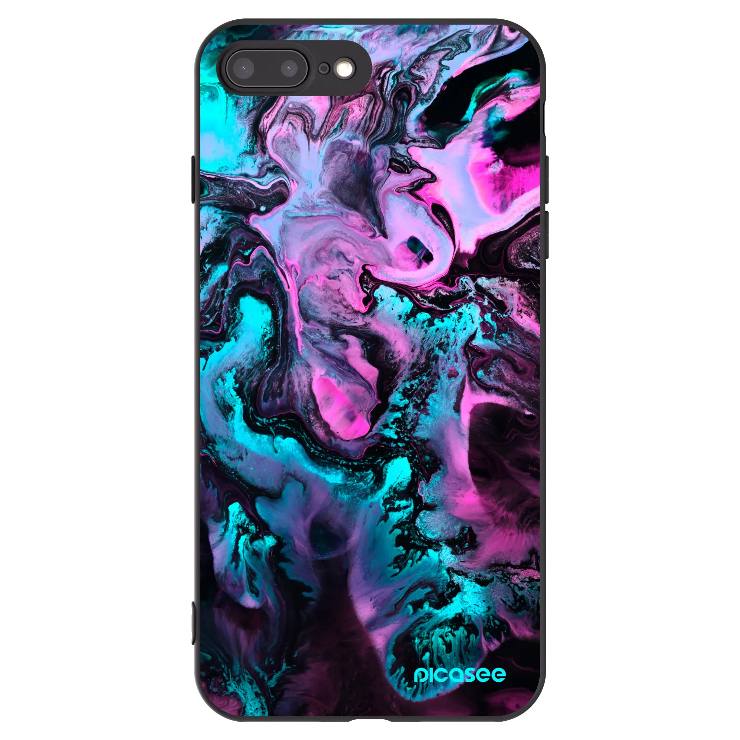 Picasee silikonowe czarne etui na Apple iPhone 8 Plus - Lean