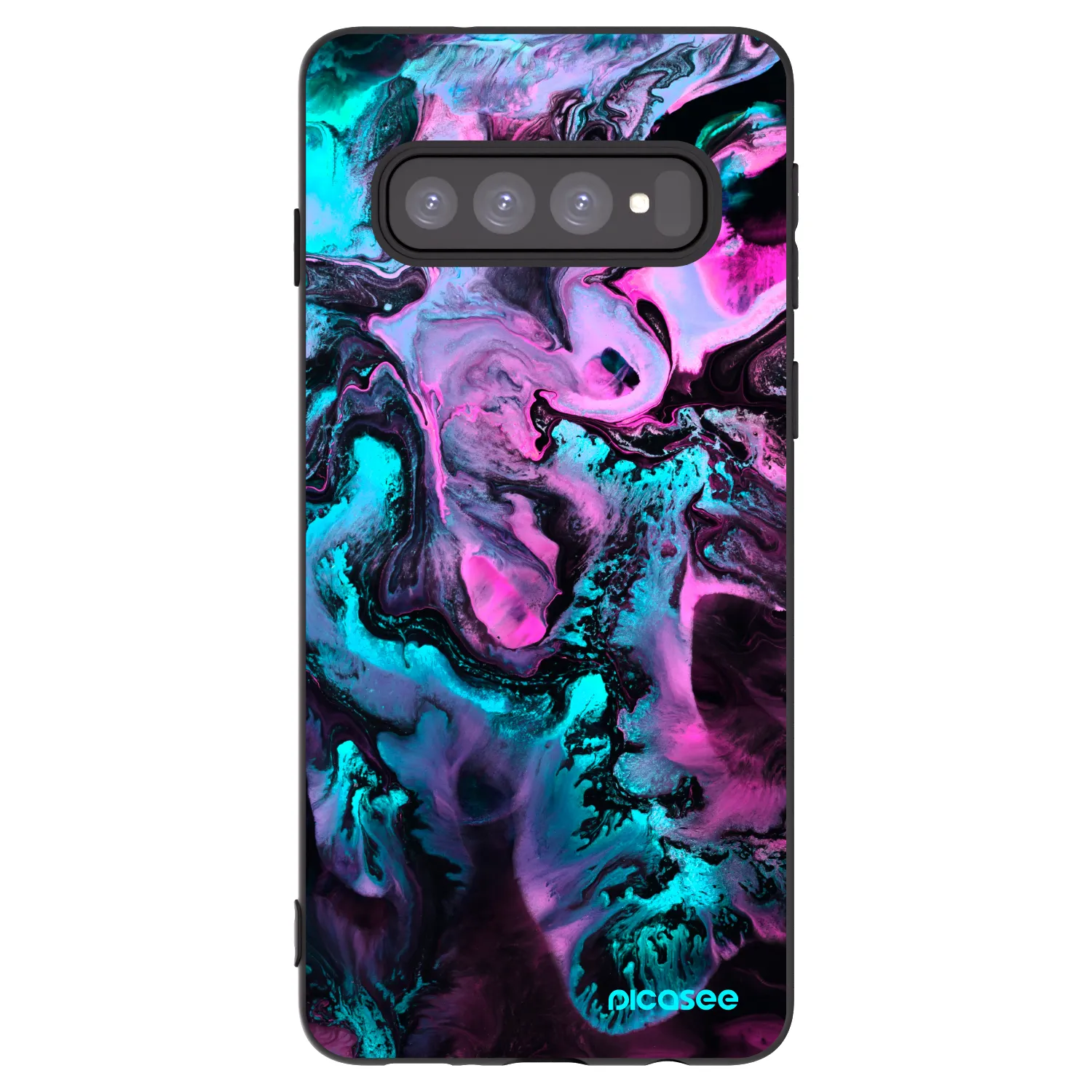 Picasee silikonowe czarne etui na Samsung Galaxy S10 G973 - Lean