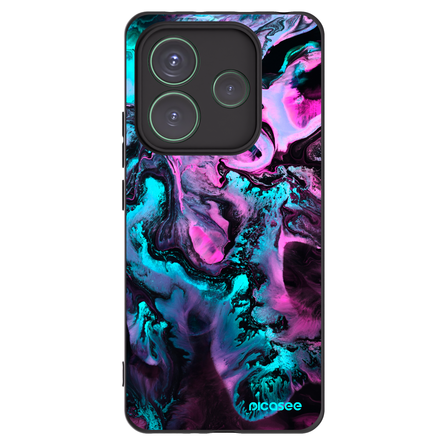 Picasee silikonowe czarne etui na Xiaomi Redmi Note 14 5G - Lean