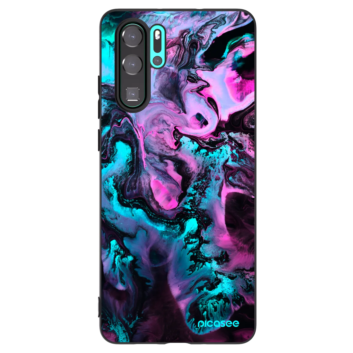 Picasee silikonowe czarne etui na Huawei P30 Pro - Lean