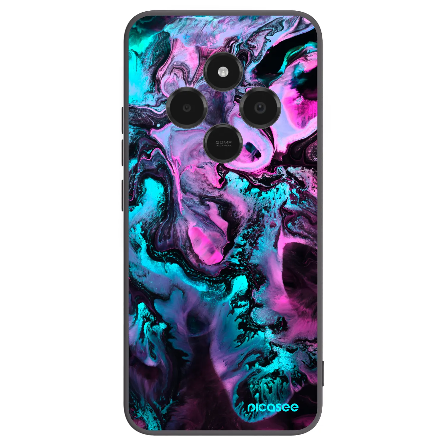 Picasee silikonowe czarne etui na Xiaomi Poco C75 - Lean