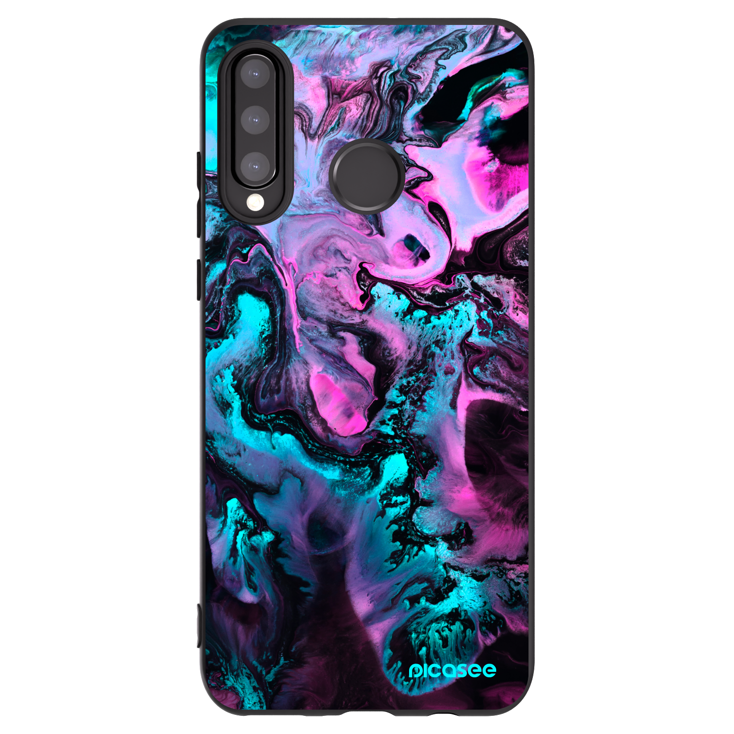 Picasee silikonowe czarne etui na Huawei P30 Lite - Lean