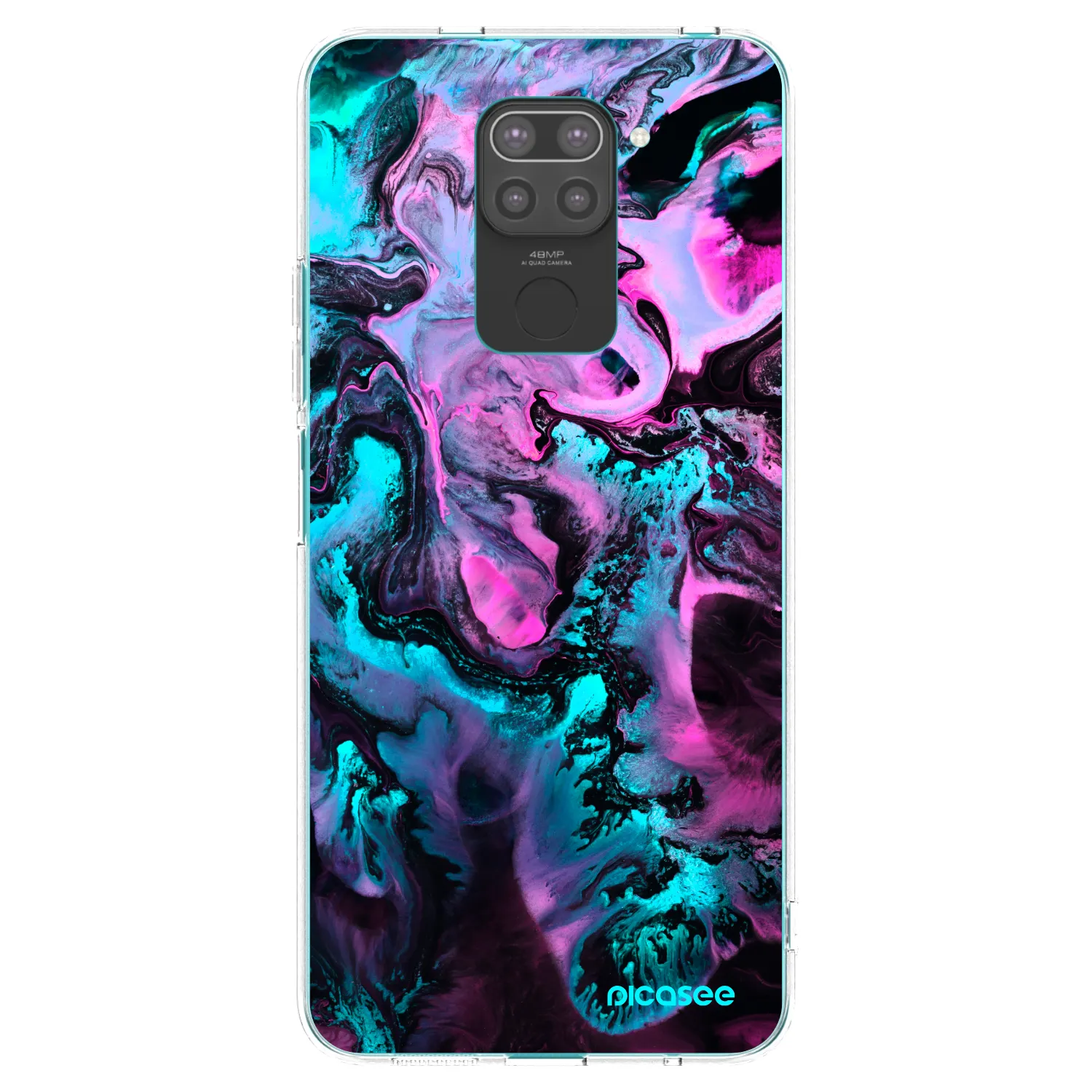 Picasee silikonowe czarne etui na Xiaomi Redmi Note 9 - Lean