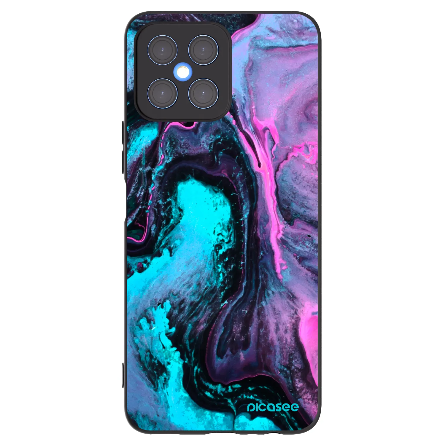 Picasee silikonowe czarne etui na Honor X8 4G - Lean 2