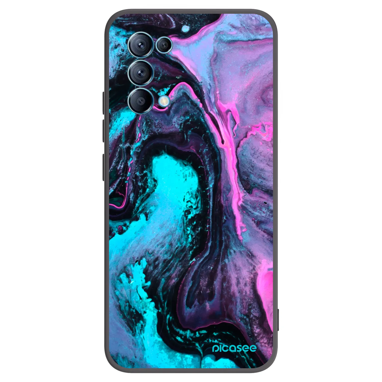 Picasee silikonowe czarne etui na OPPO Reno 5 5G - Lean 2