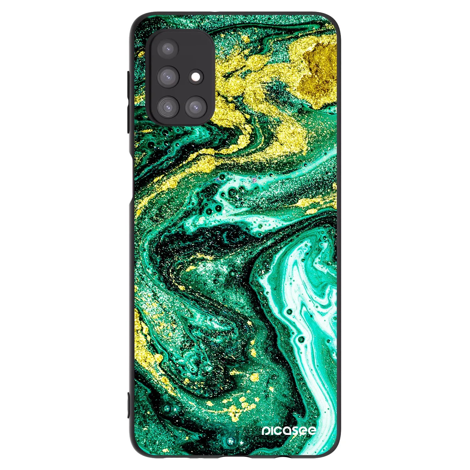 Picasee silikonowe czarne etui na Samsung Galaxy M31s - Green Gold