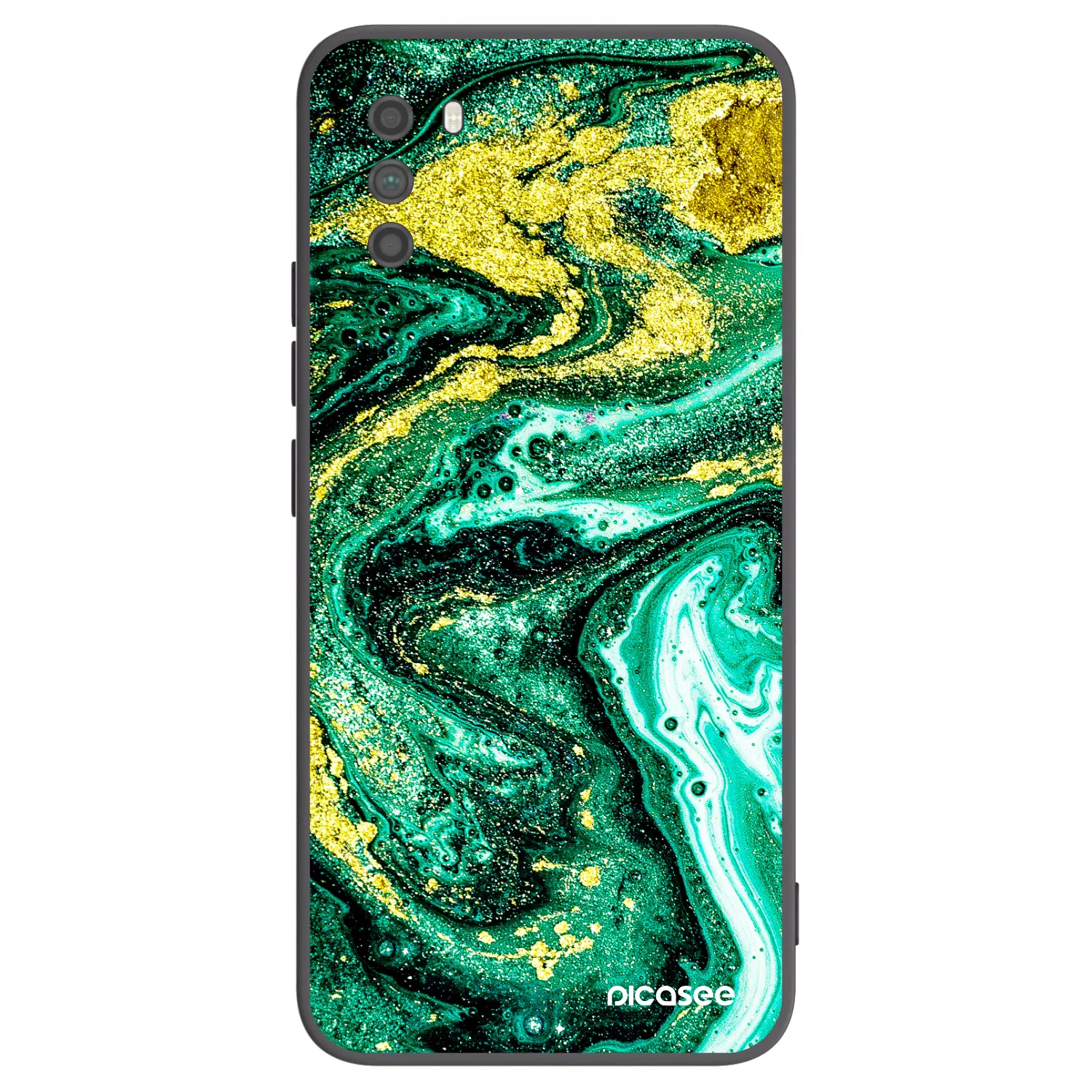 Picasee silikonowe czarne etui na Xiaomi Poco M3 - Green Gold