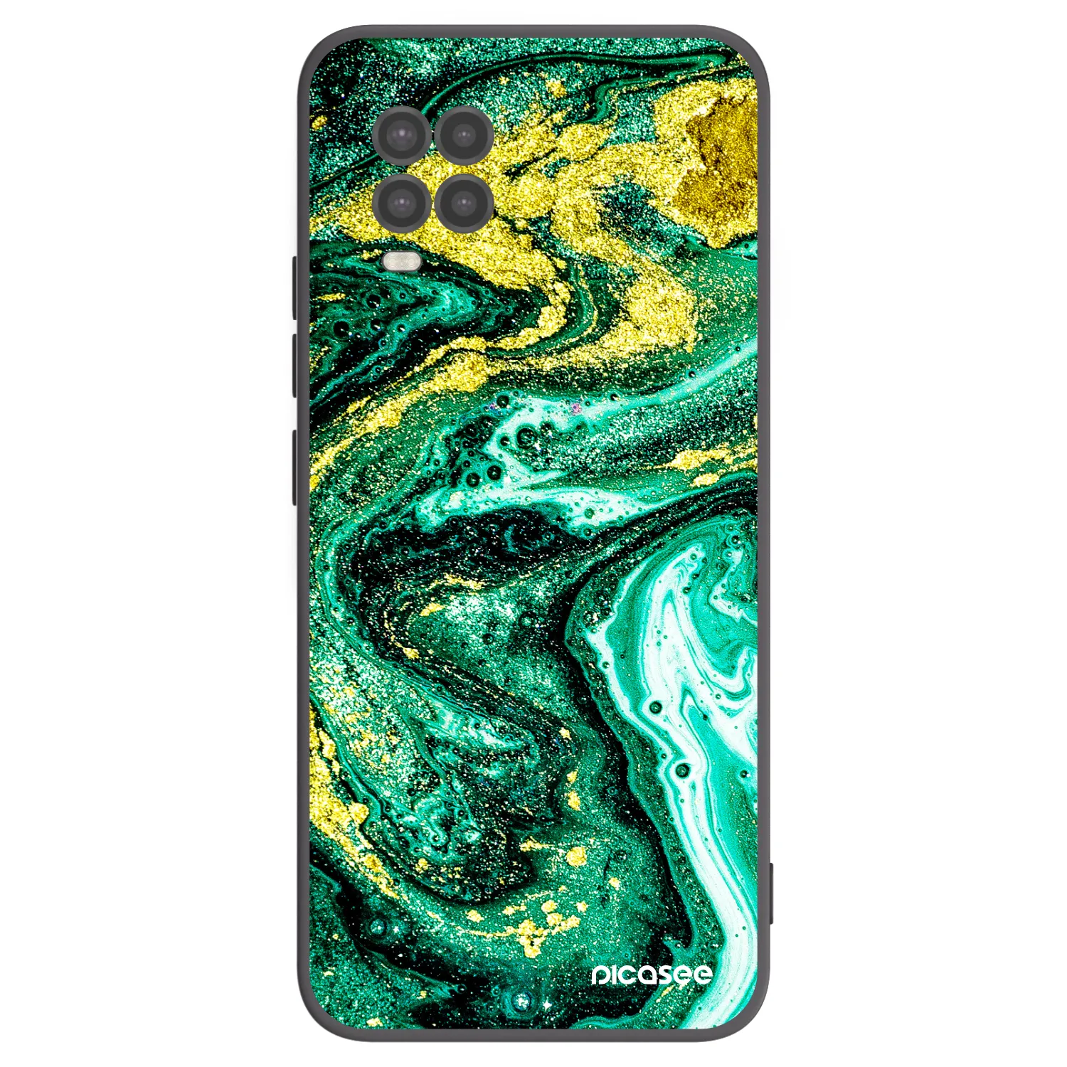 Picasee silikonowe czarne etui na Xiaomi Mi 10 Lite - Green Gold