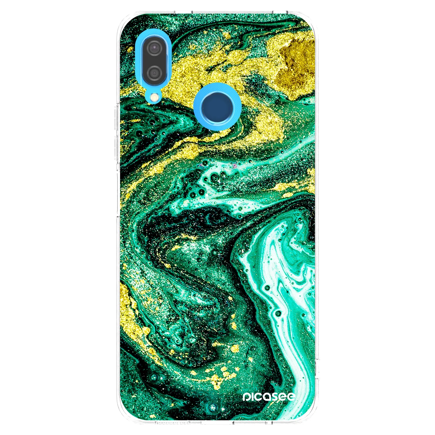Picasee silikonowe przeźroczyste etui na Huawei P20 Lite - Green Gold
