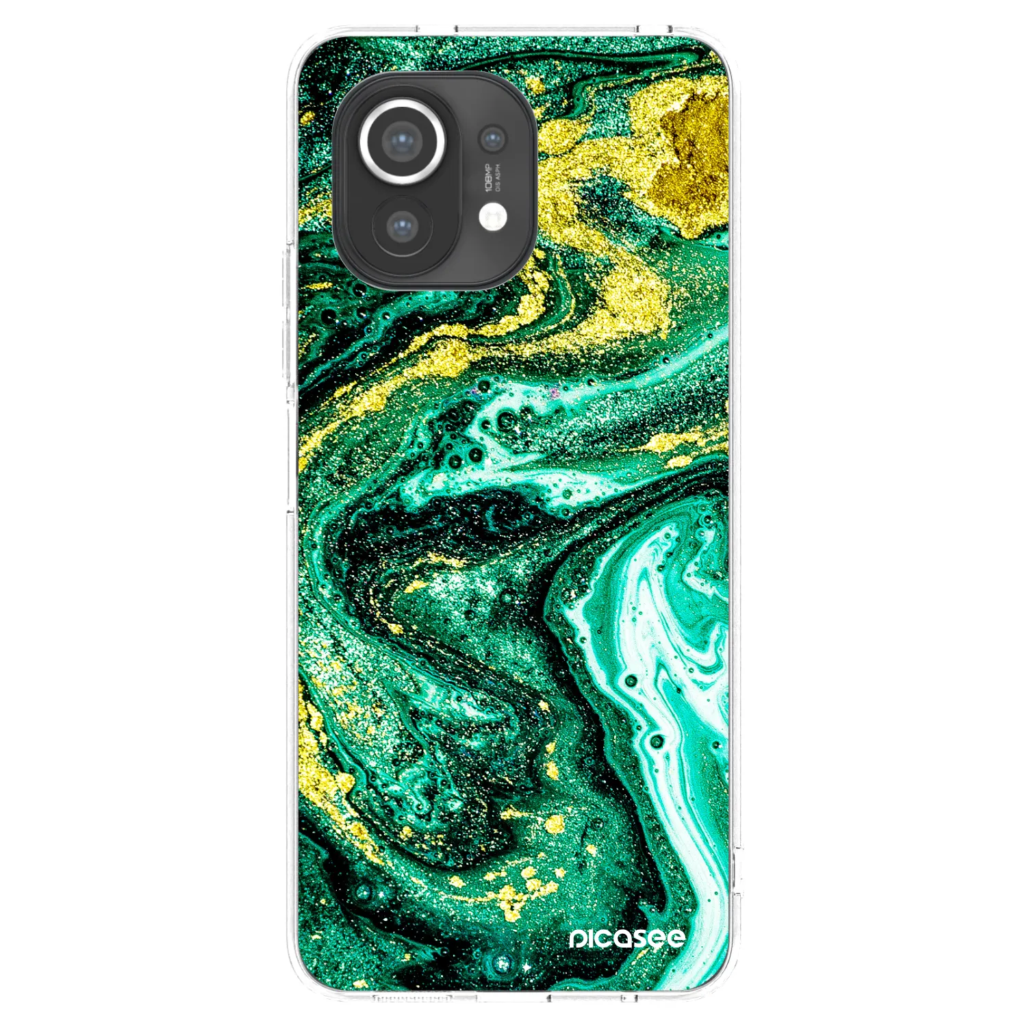 Picasee silikonowe przeźroczyste etui na Xiaomi Mi 11 - Green Gold