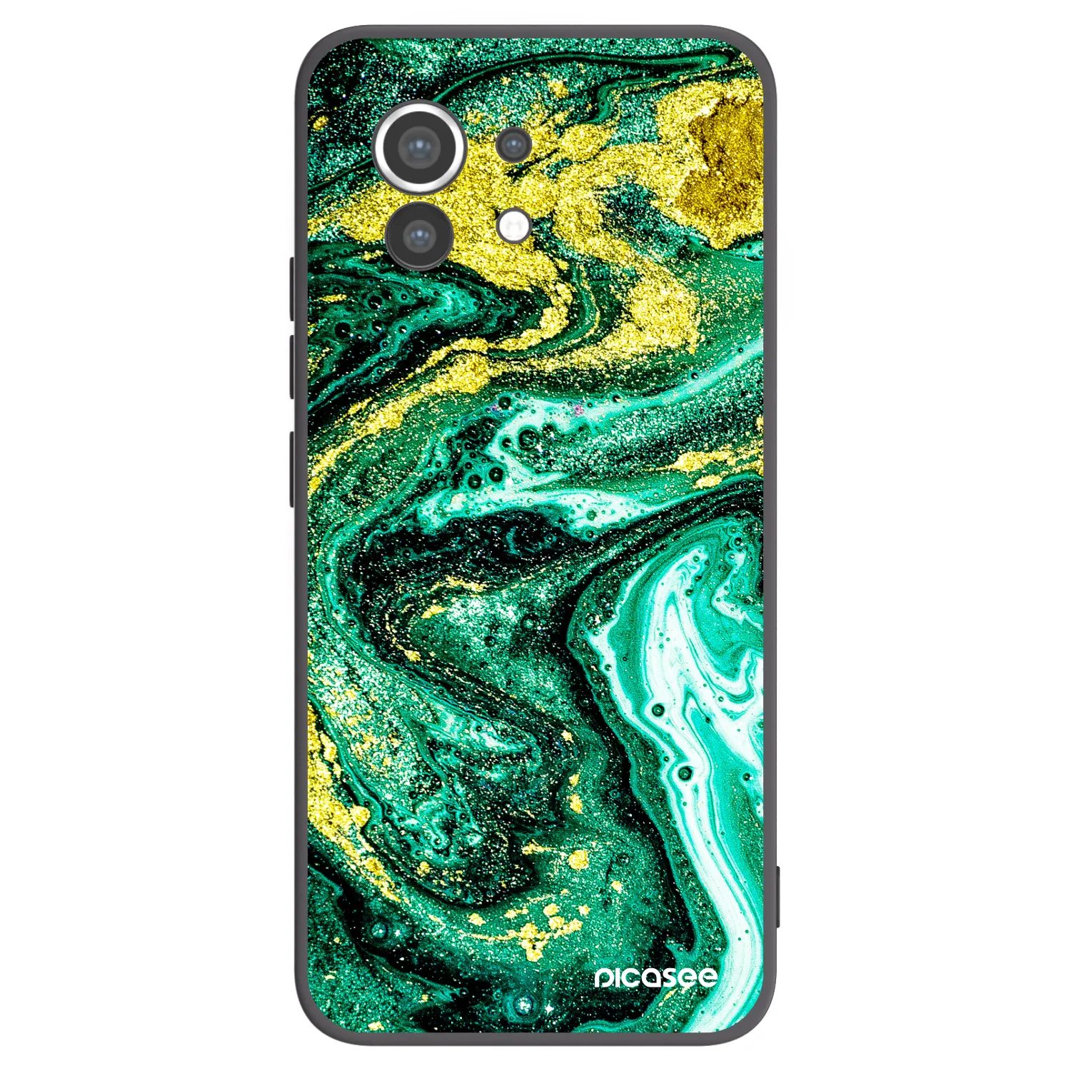 Picasee silikonowe czarne etui na Xiaomi Mi 11 - Green Gold