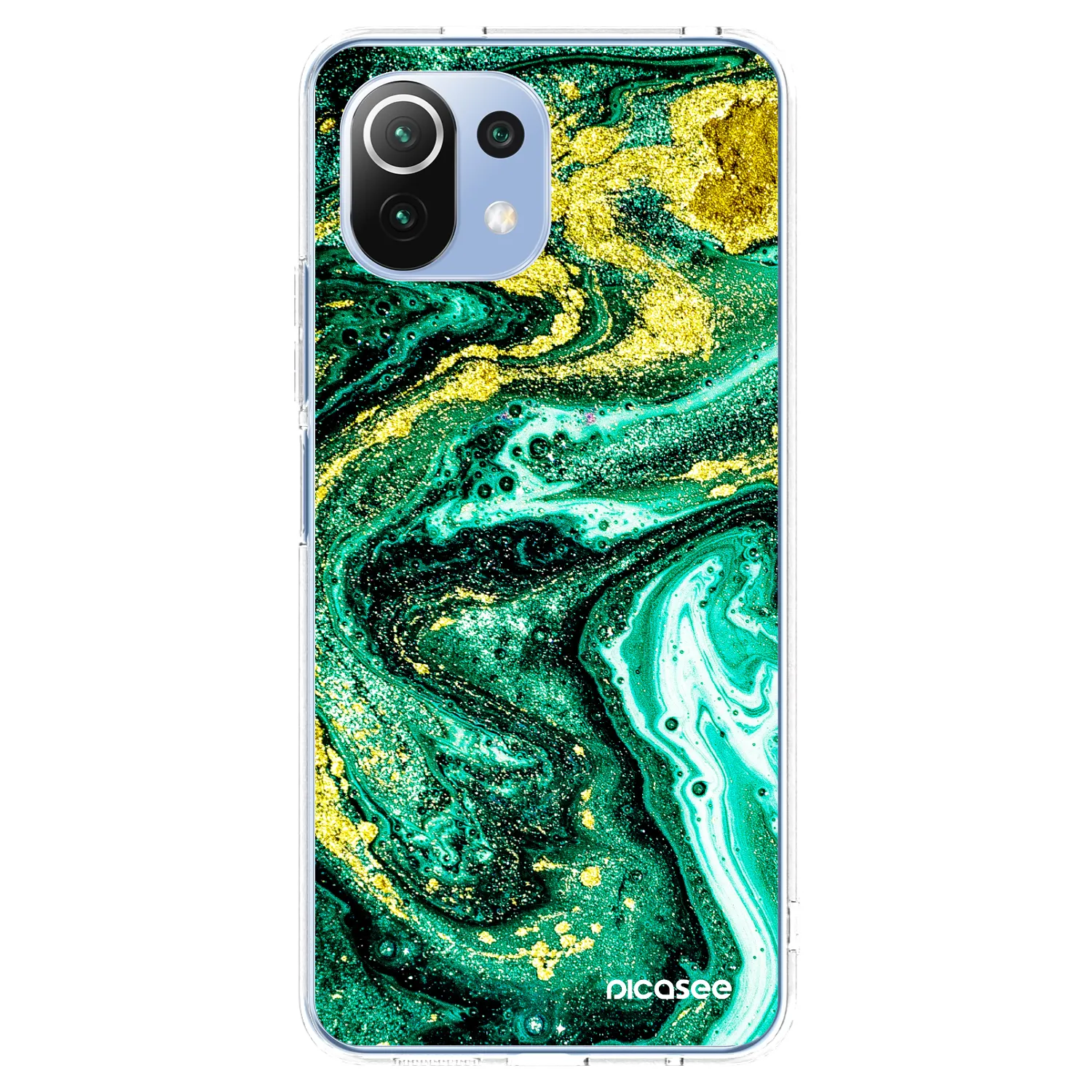 Picasee silikonowe przeźroczyste etui na Xiaomi Mi 11 Lite - Green Gold