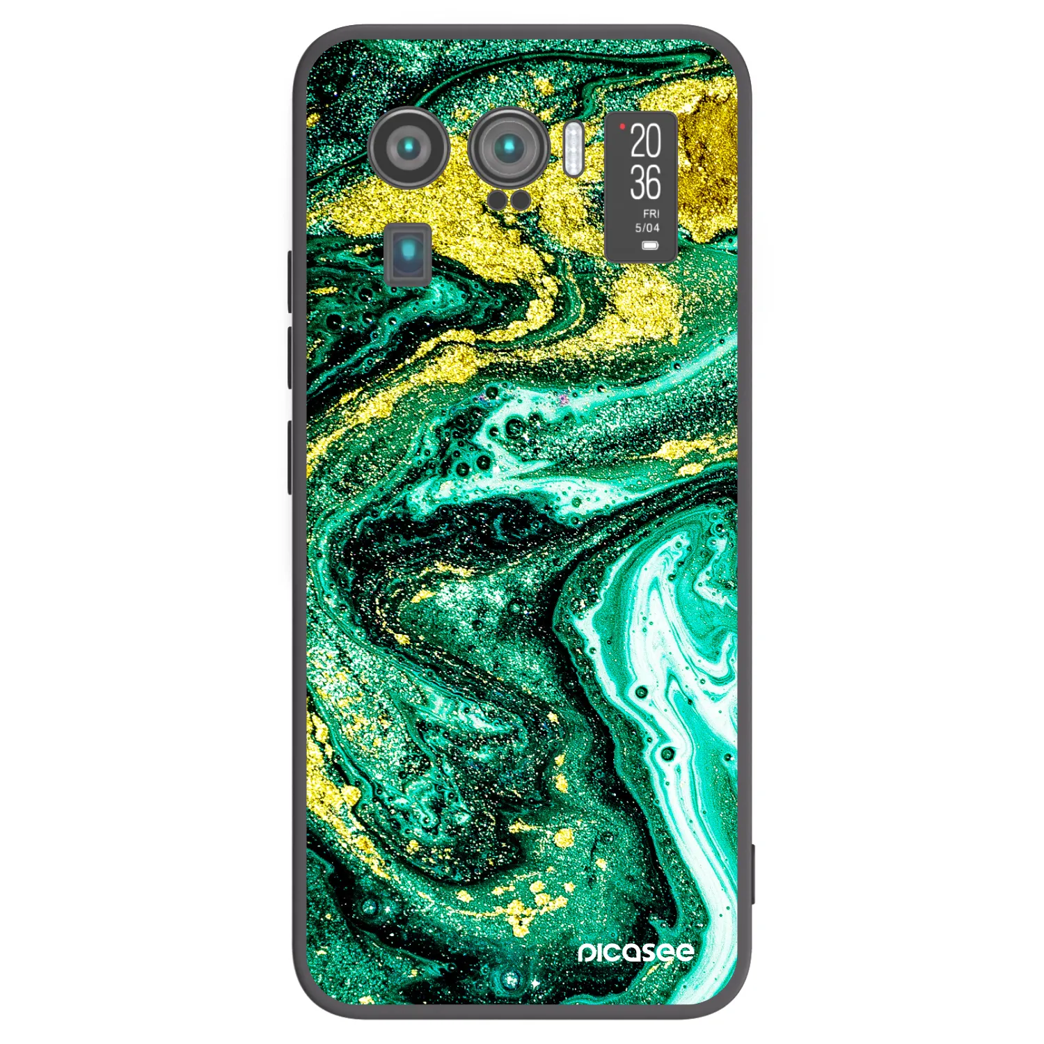 Picasee silikonowe czarne etui na Xiaomi Mi 11 Ultra - Green Gold