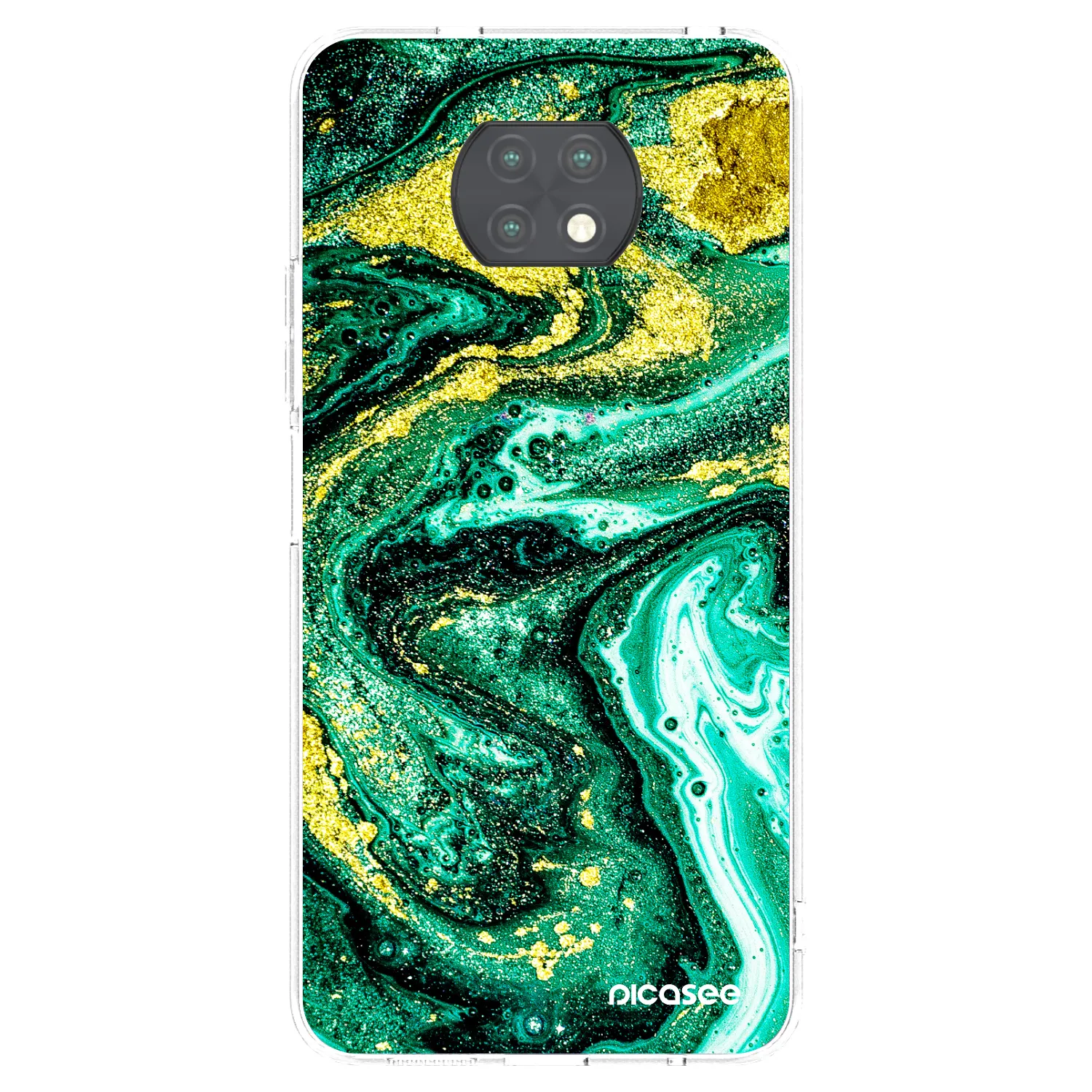 Picasee silikonowe przeźroczyste etui na Xiaomi Redmi Note 9T - Green Gold