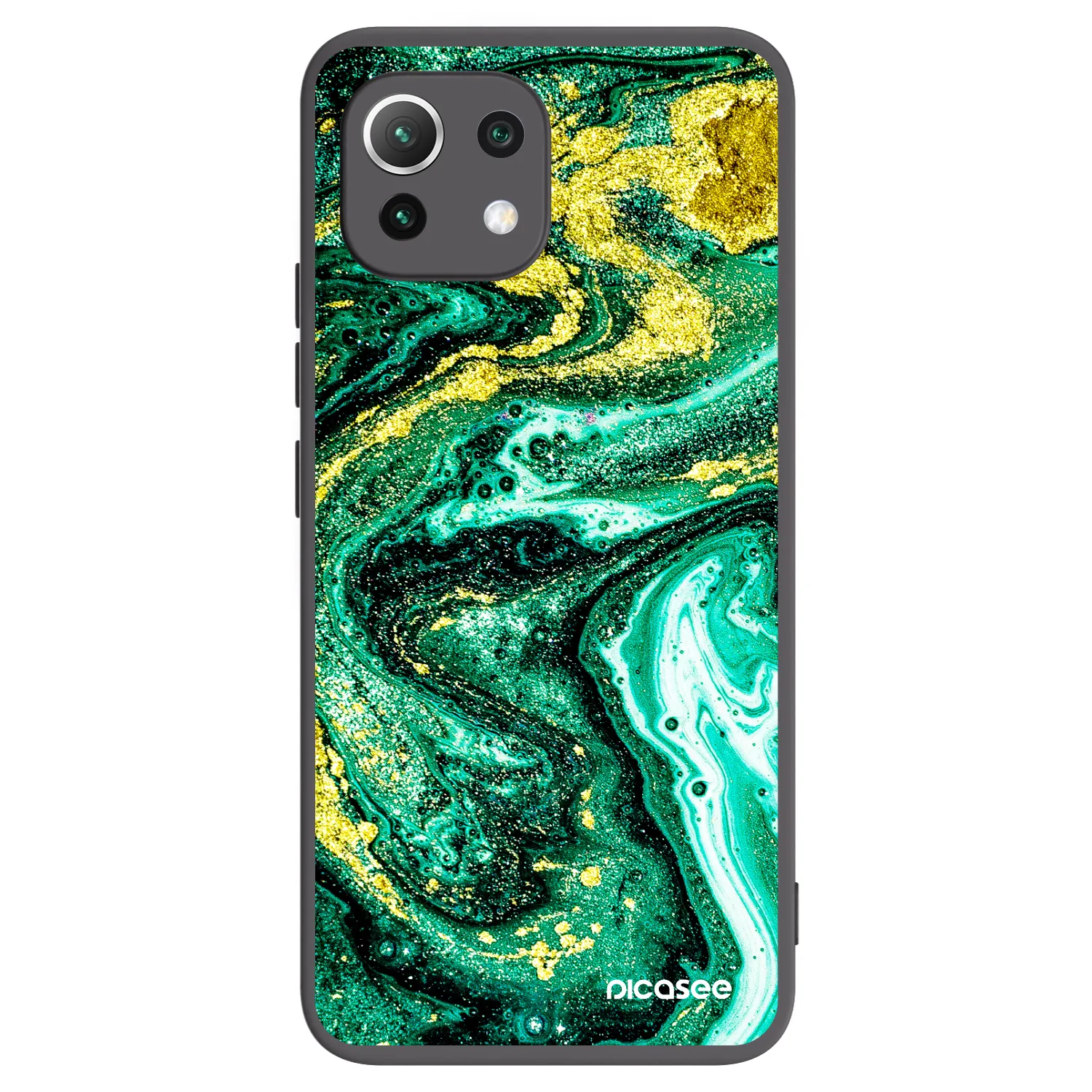 Picasee silikonowe czarne etui na Xiaomi 11 Lite 5G NE - Green Gold