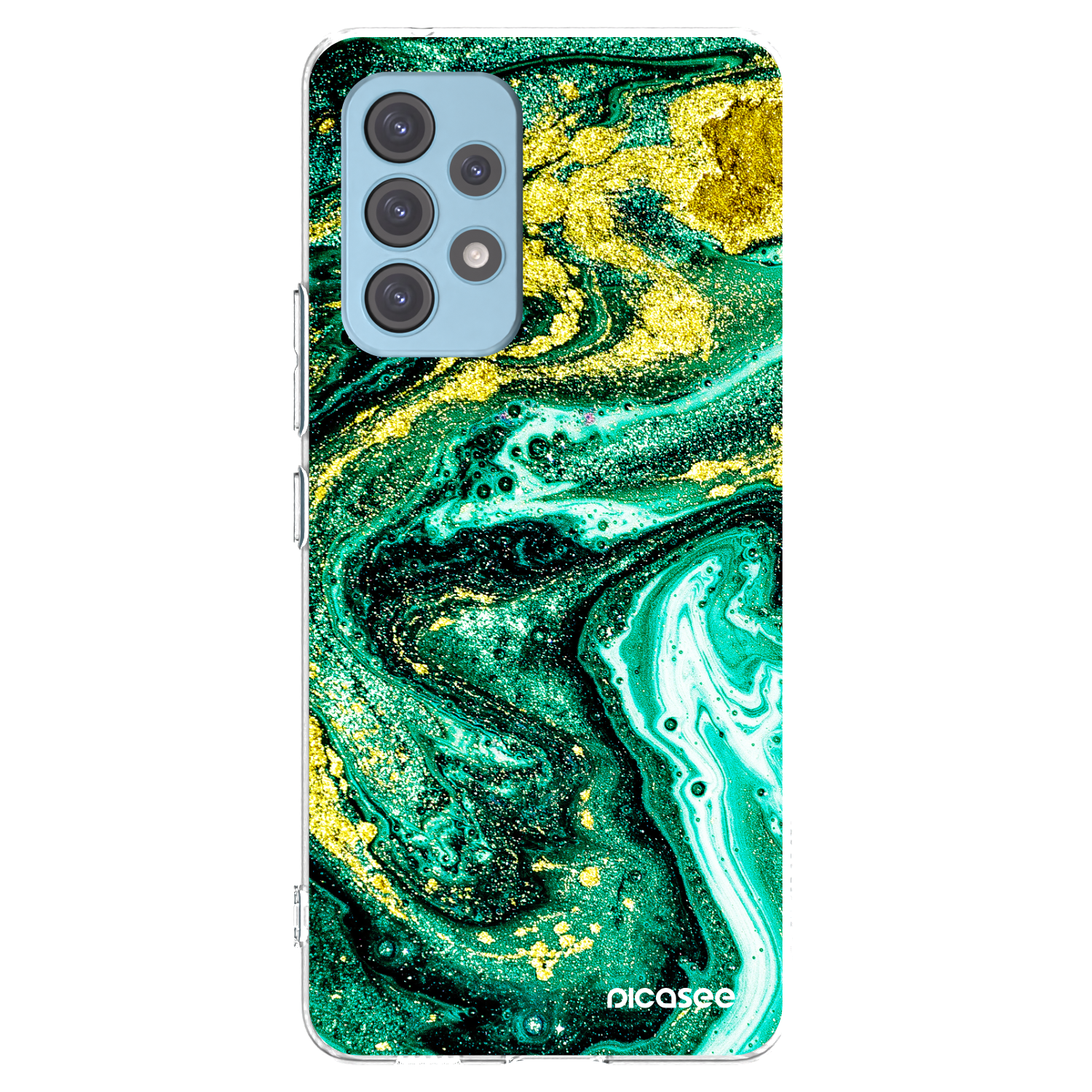 Picasee silikonowe przeźroczyste etui na Samsung Galaxy A53 5G A536 - Green Gold