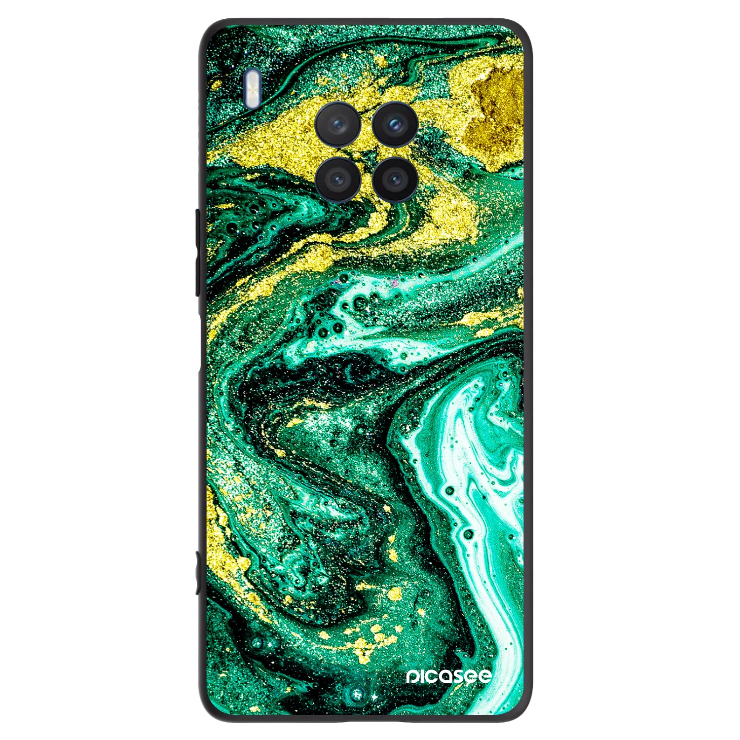 Picasee silikonowe czarne etui na Honor 50 Lite - Green Gold
