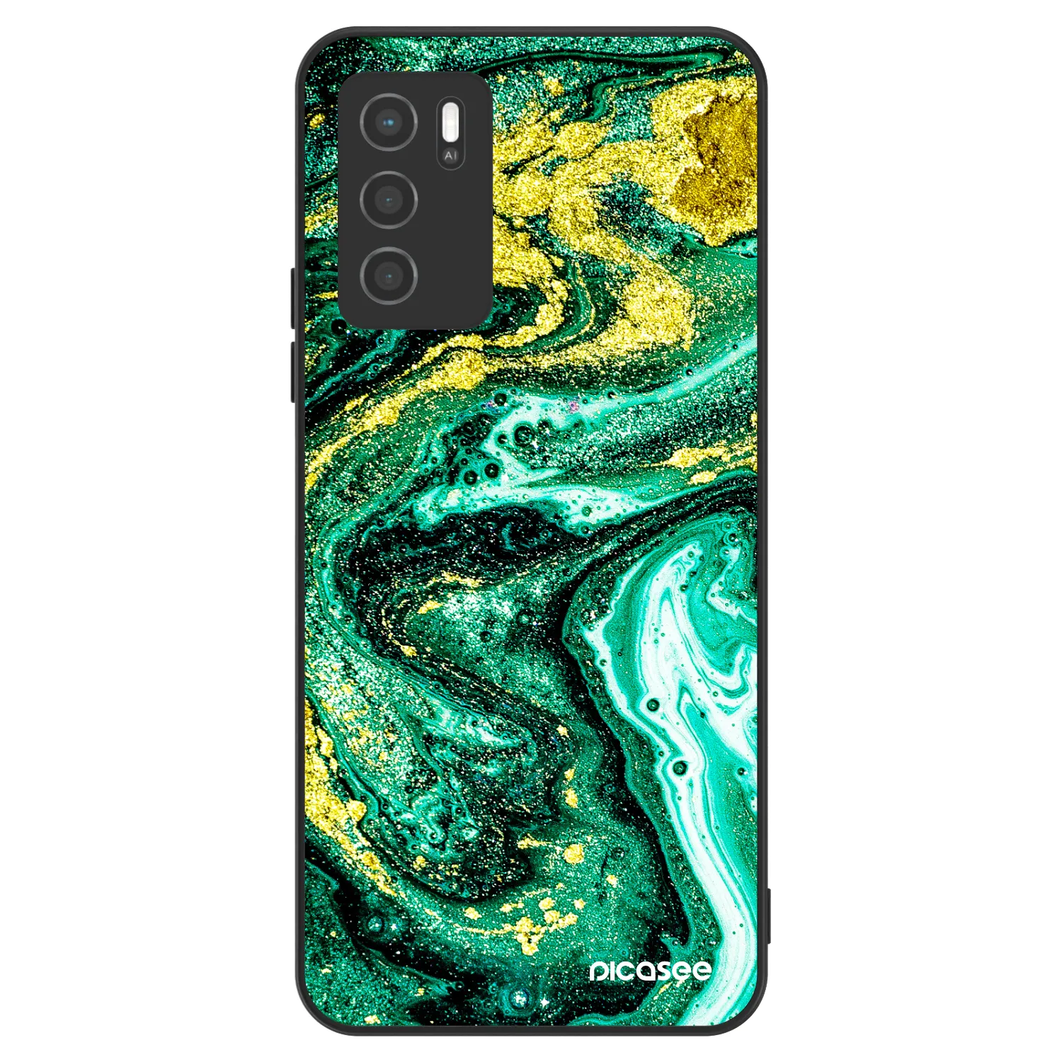 Picasee ULTIMATE CASE na OPPO A16s - Green Gold