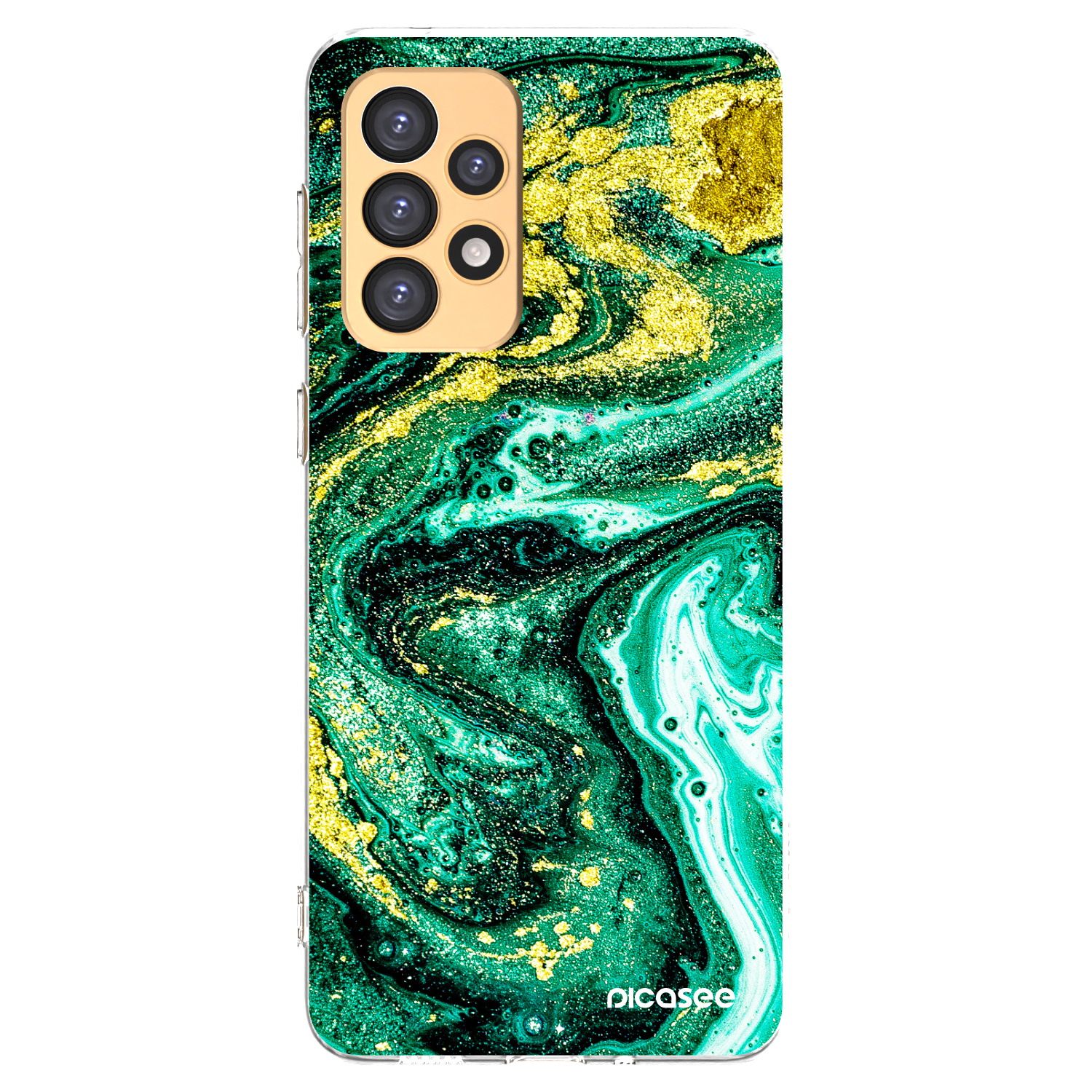 Picasee silikonowe przeźroczyste etui na Samsung Galaxy A33 5G A336 - Green Gold