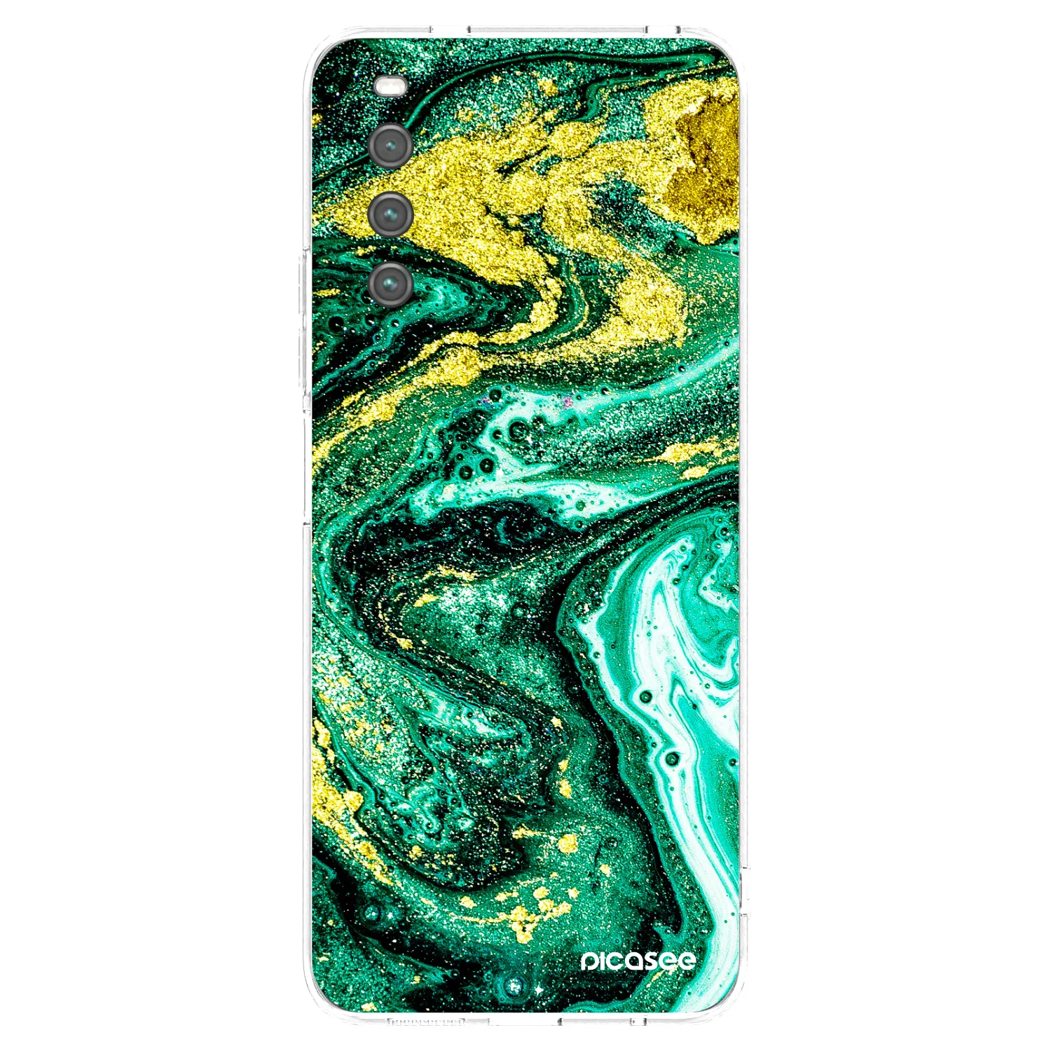 Picasee silikonowe przeźroczyste etui na Sony Xperia 10 IV 5G - Green Gold
