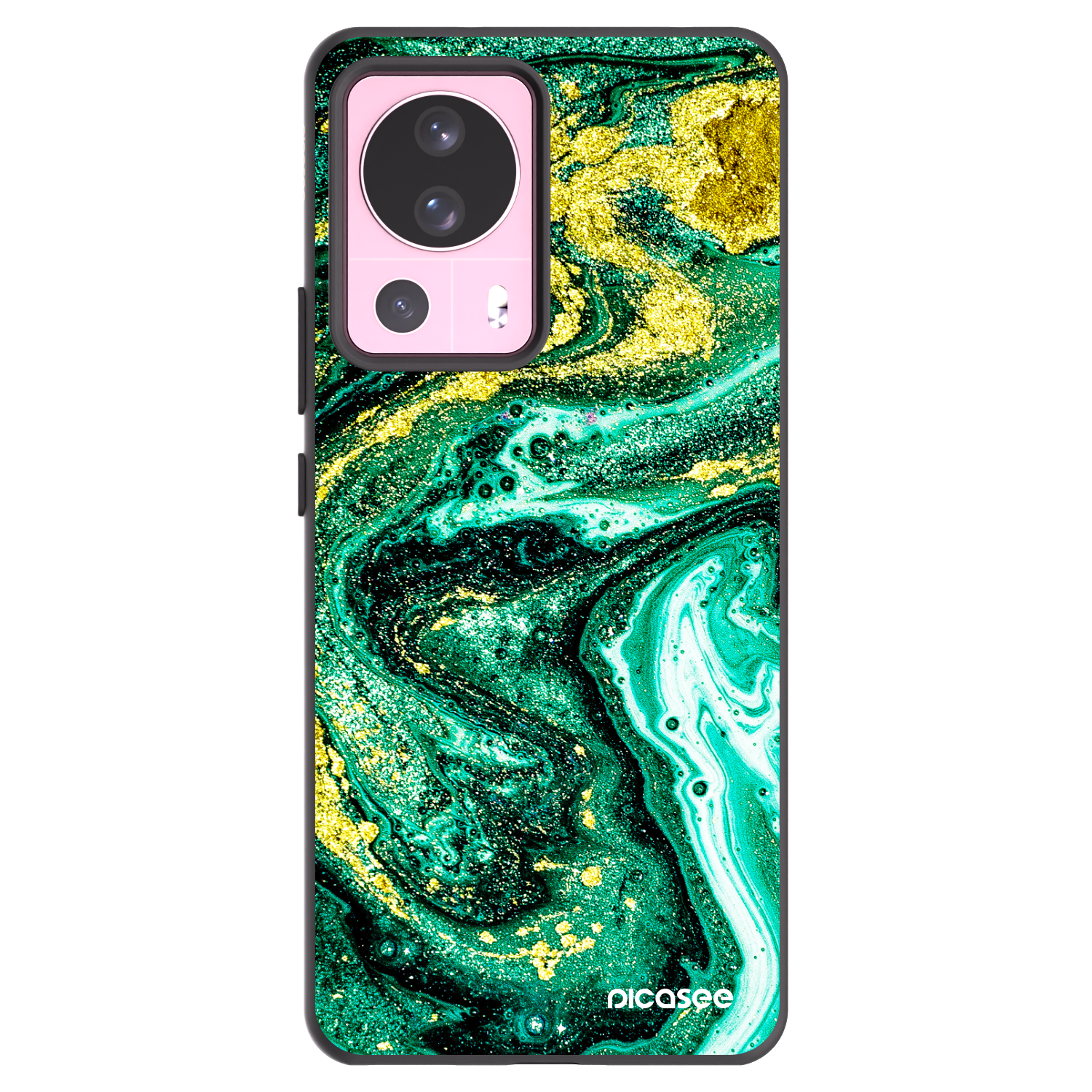 Picasee silikonowe czarne etui na Xiaomi 13 Lite - Green Gold