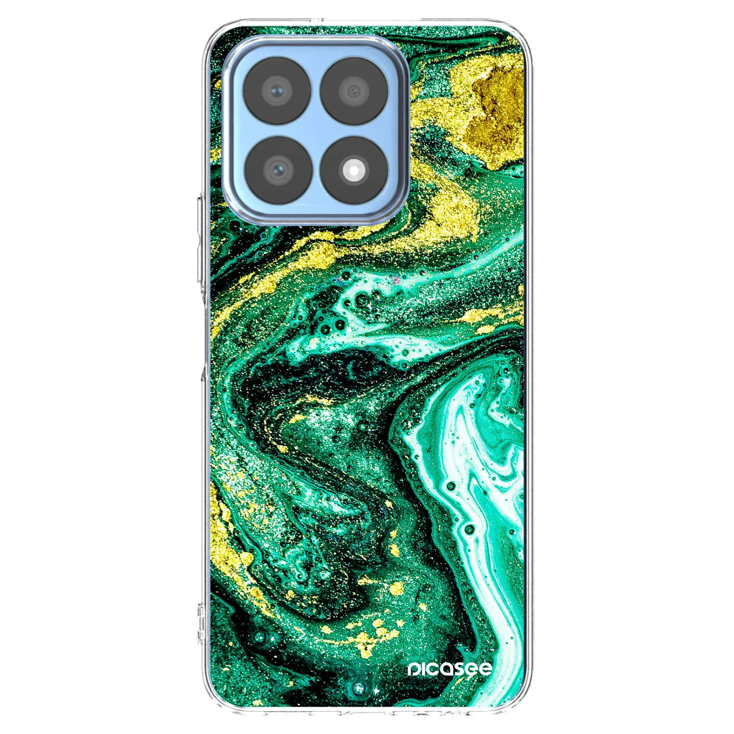 Picasee silikonowe przeźroczyste etui na Honor X8a - Green Gold