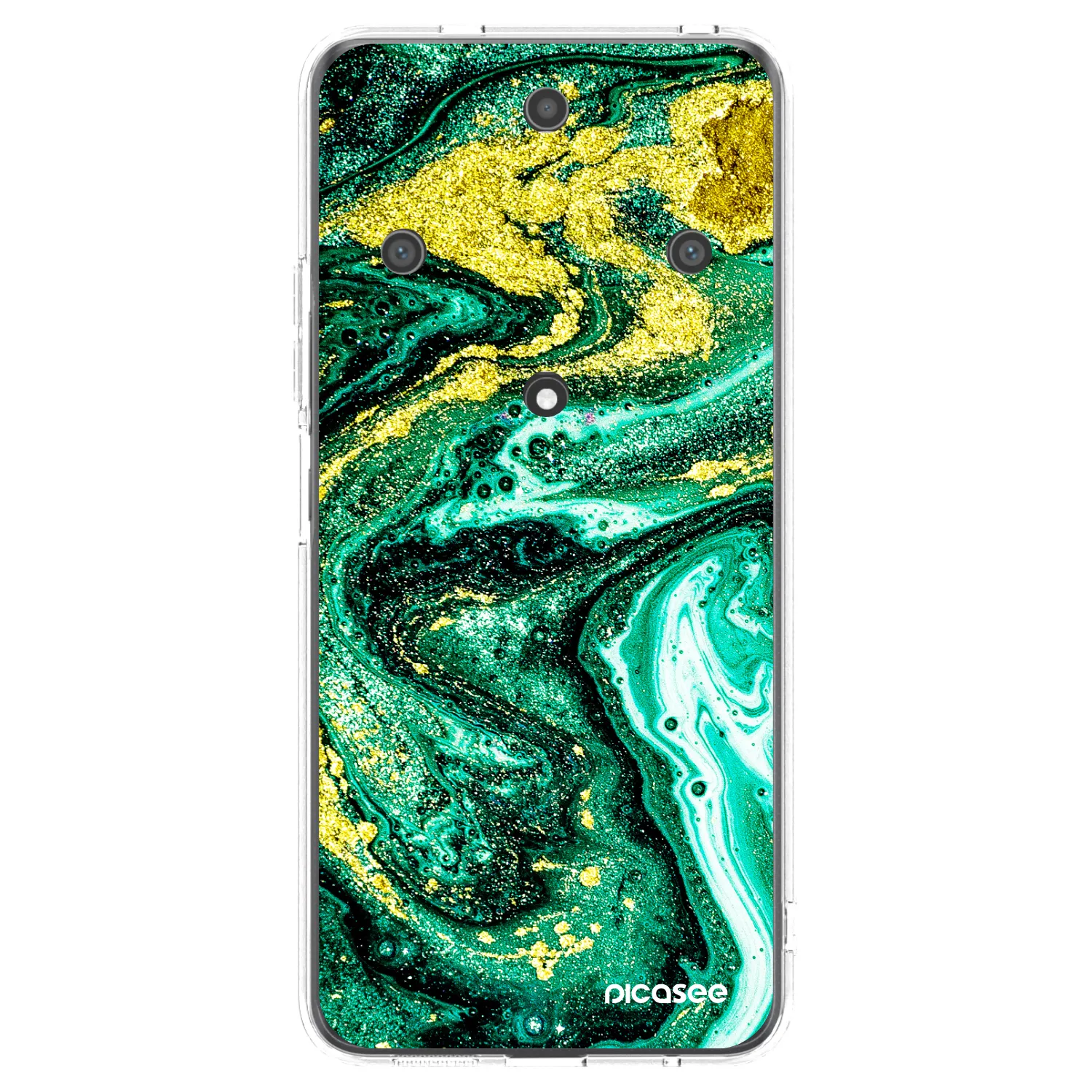 Picasee silikonowe przeźroczyste etui na Honor Magic5 Lite 5G - Green Gold