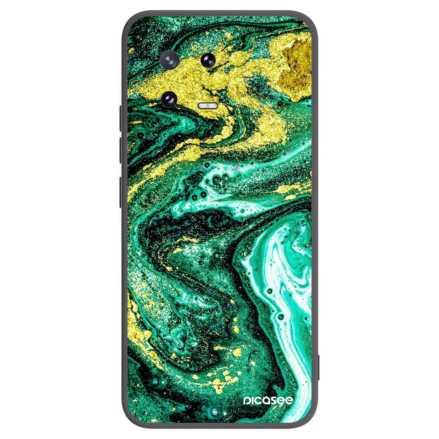 Picasee silikonowe czarne etui na Xiaomi 13 Pro - Green Gold