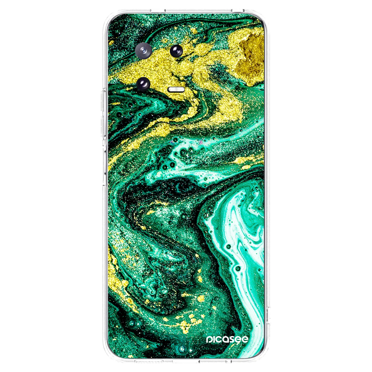 Picasee silikonowe przeźroczyste etui na Xiaomi 13 Pro - Green Gold