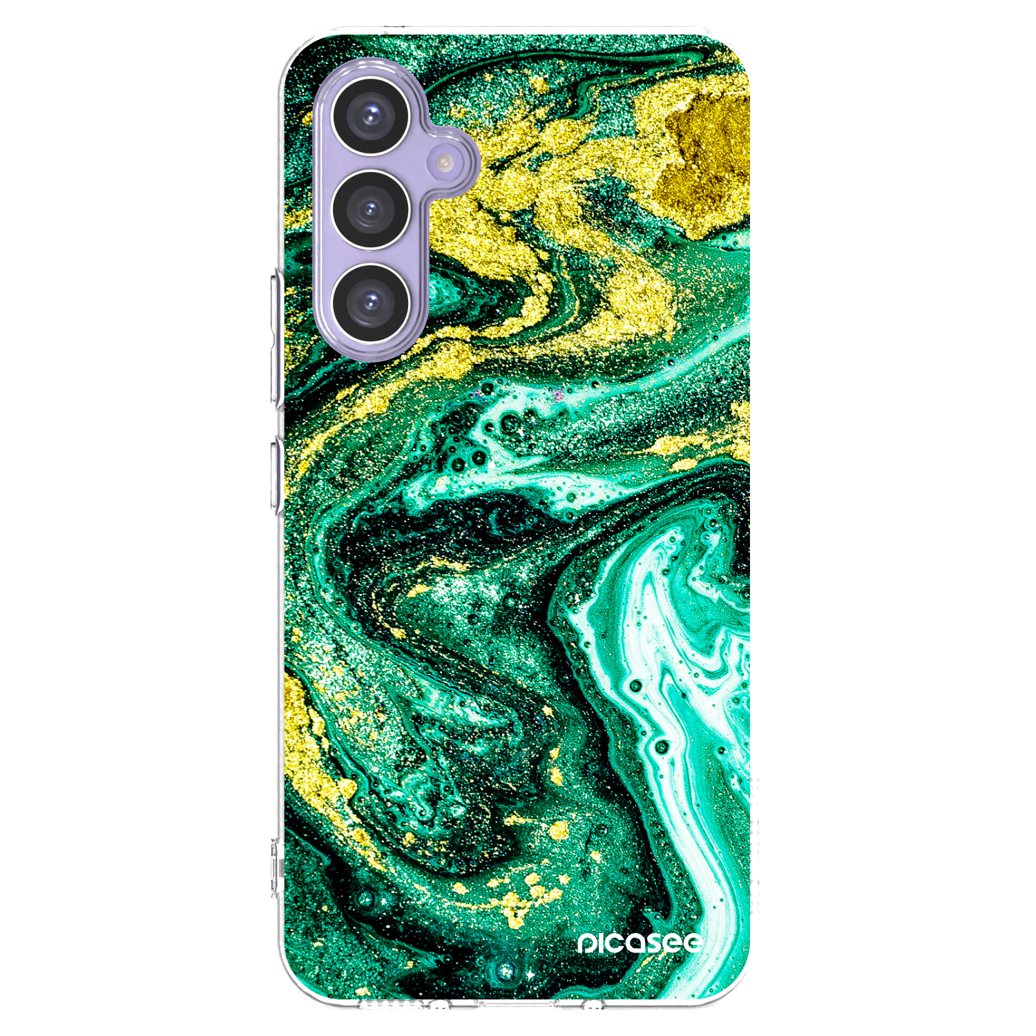 Picasee silikonowe przeźroczyste etui na Samsung Galaxy A54 5G A546B - Green Gold