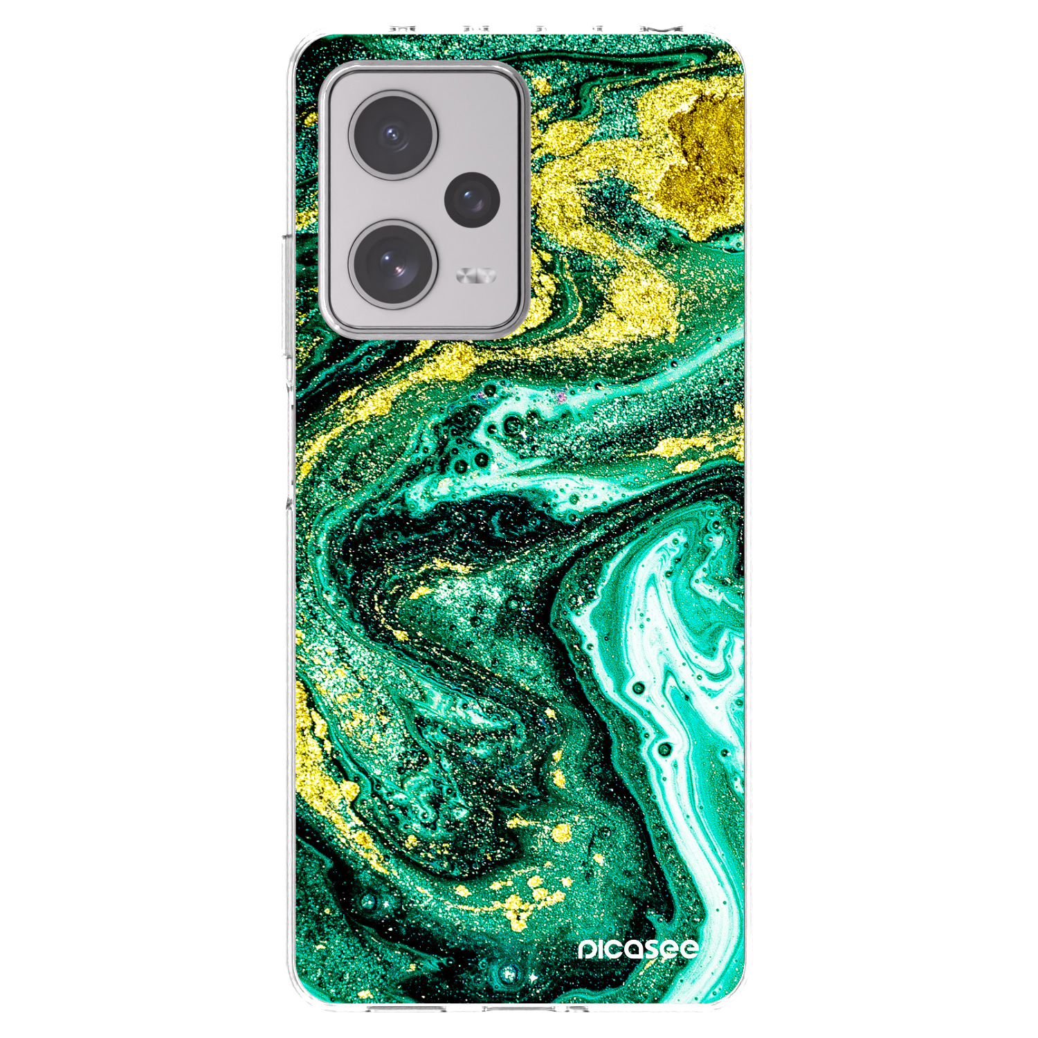 Picasee silikonowe przeźroczyste etui na Xiaomi Redmi Note 12 Pro+ 5G - Green Gold