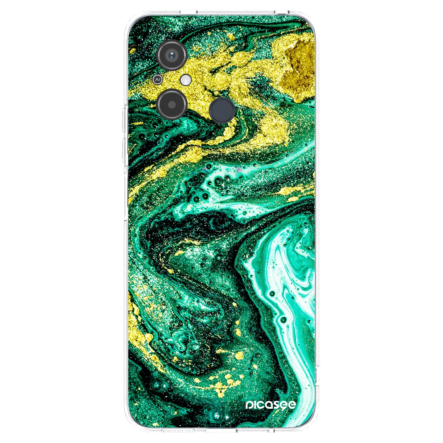 Picasee silikonowe przeźroczyste etui na Xiaomi Redmi 12C - Green Gold