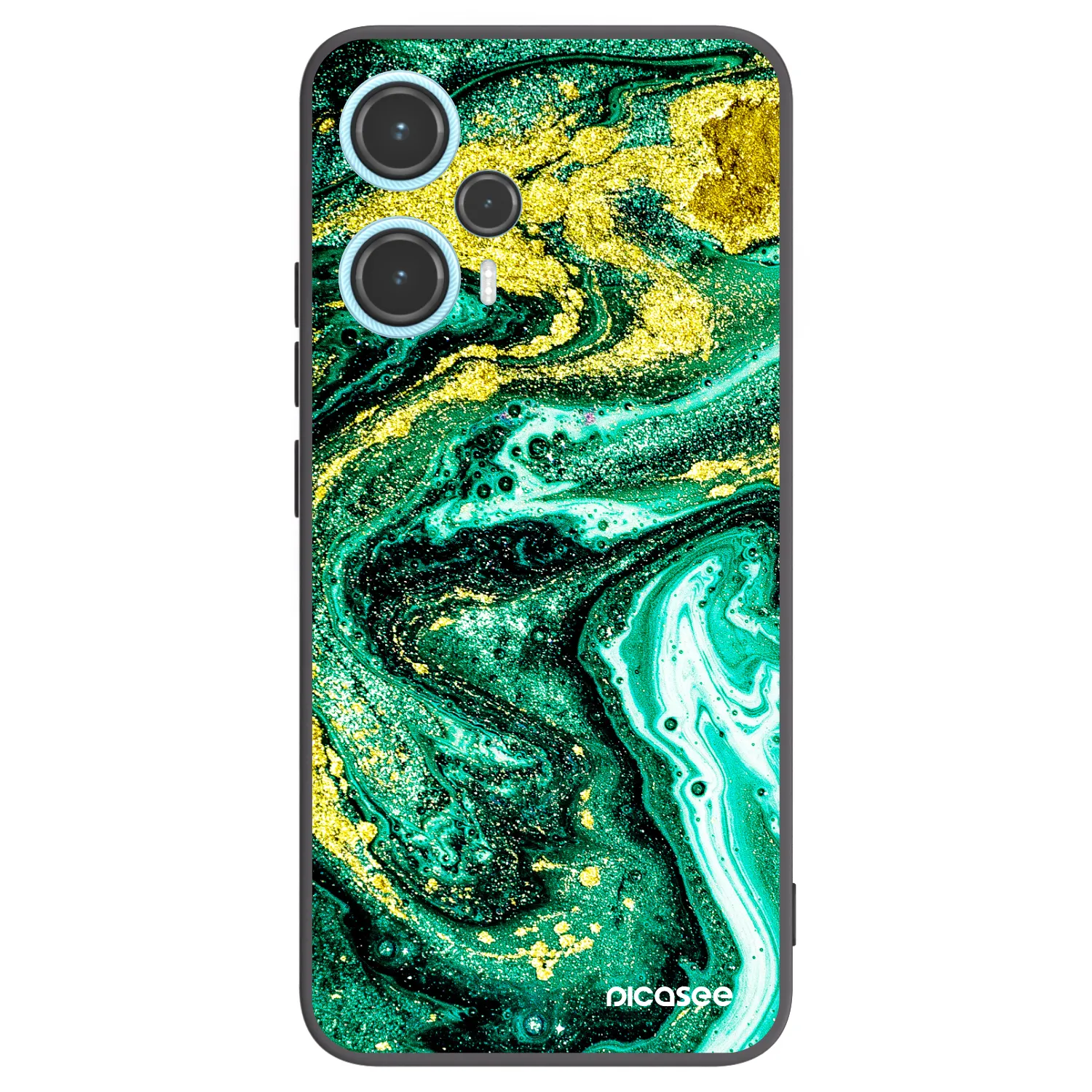 Picasee silikonowe czarne etui na Xiaomi Poco F5 - Green Gold