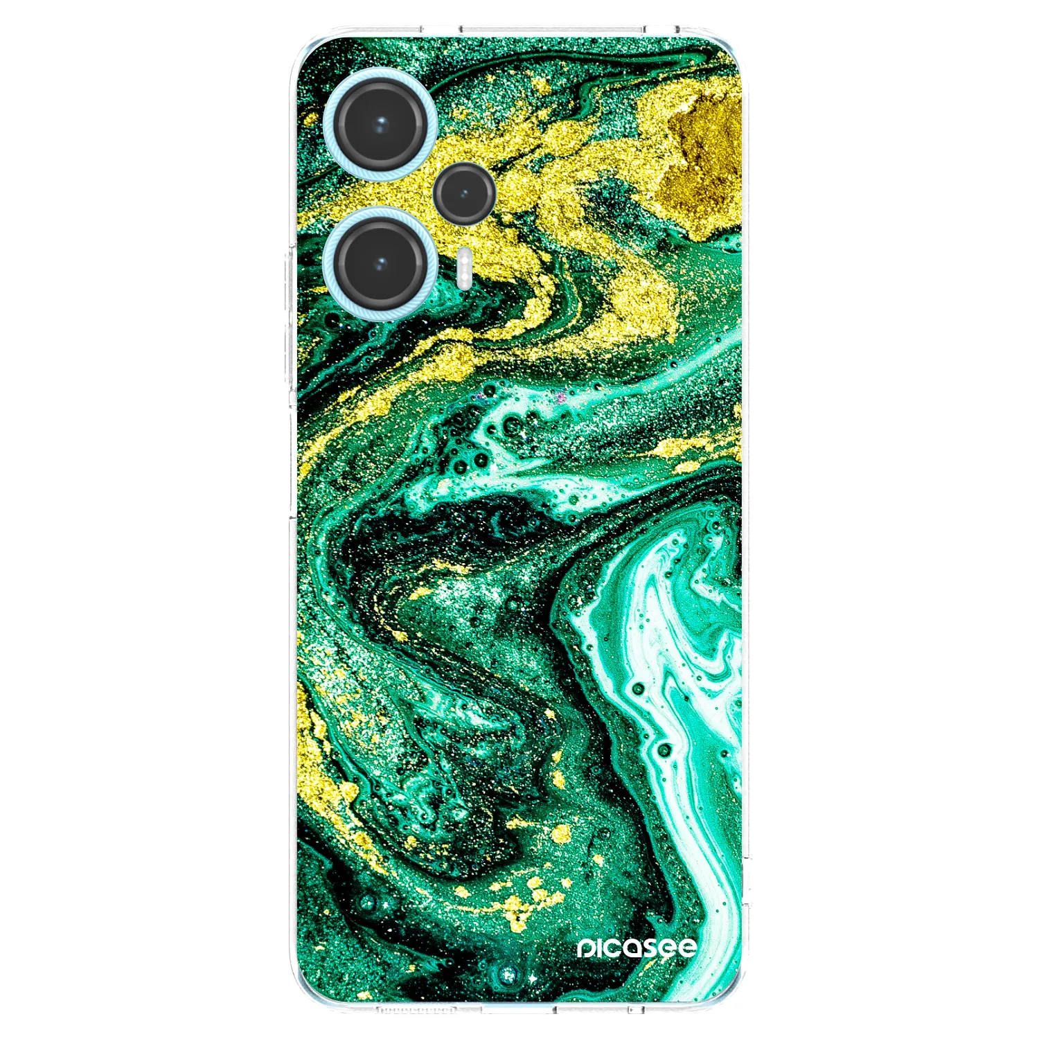 Picasee silikonowe przeźroczyste etui na Xiaomi Poco F5 - Green Gold